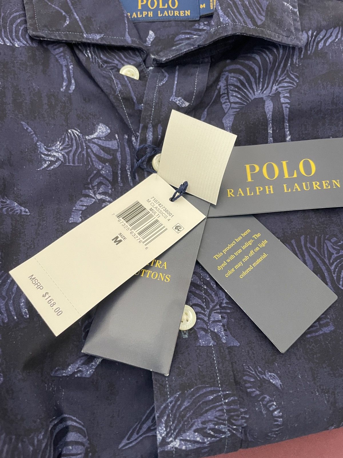 Polo Ralph Lauren African Safari Indigo Blue Cotton shirt nwt 168.00 Size US M / EU 48-50 / 2 - 11 Thumbnail