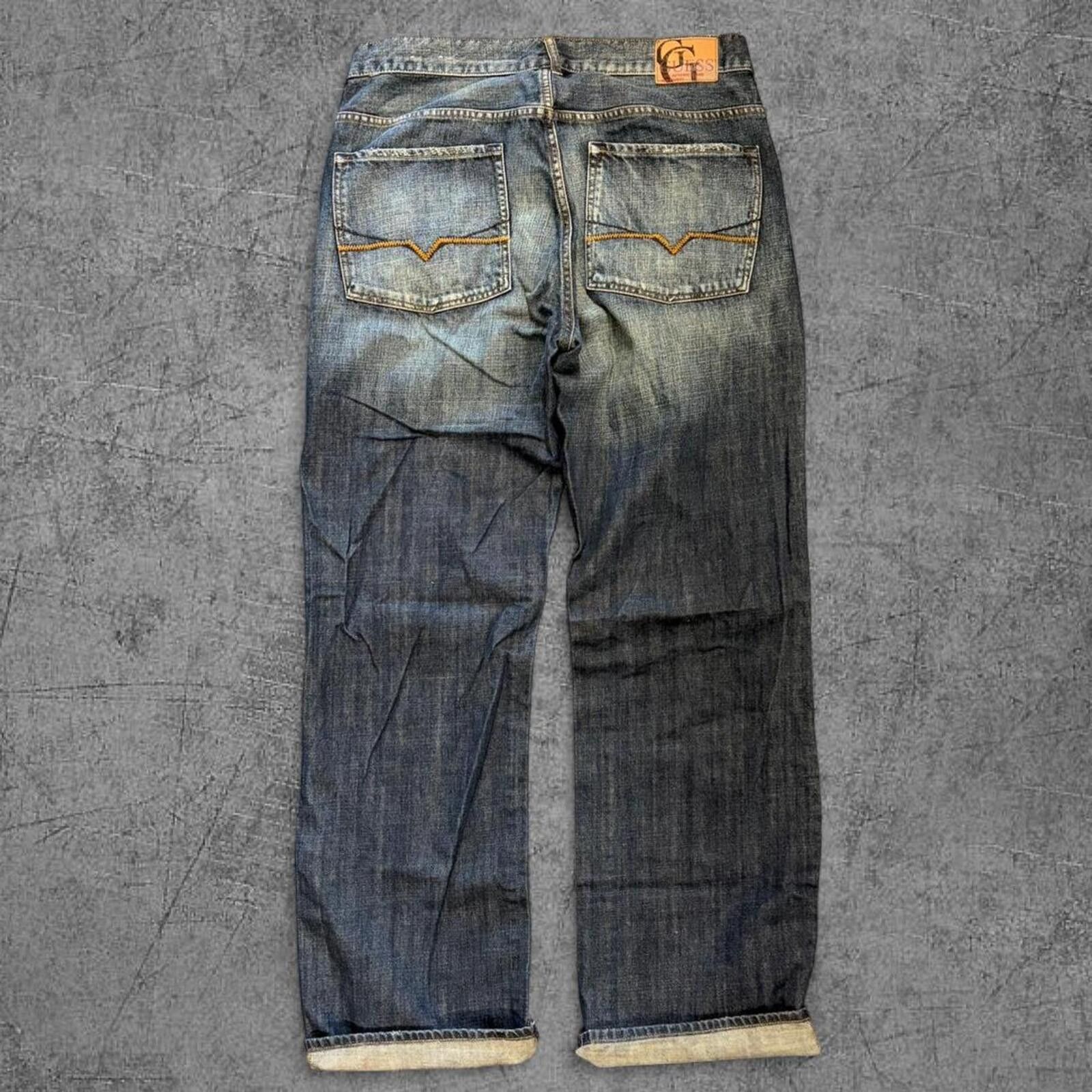 Guess Y2K Guess Dark Wash Raw Denim Size US 36 / EU 52 - 1 Thumbnail