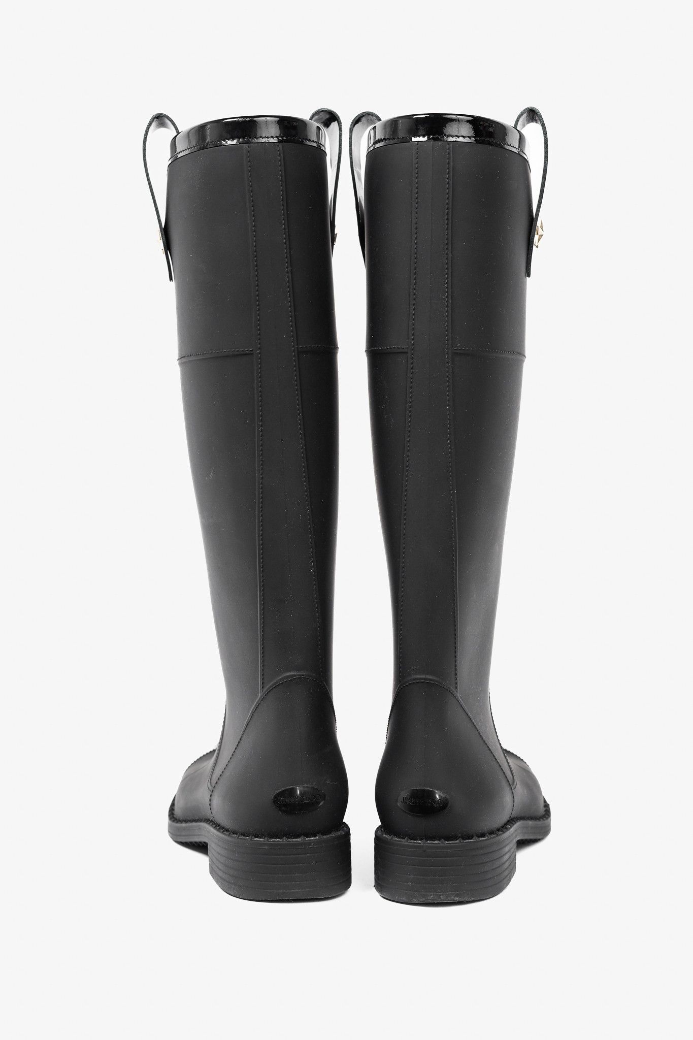 Jimmy Choo Jimmy Choo Edith Black Rubber Cap-Toe Rain Boots Size US 8.5 / IT 38.5 - 3 Thumbnail