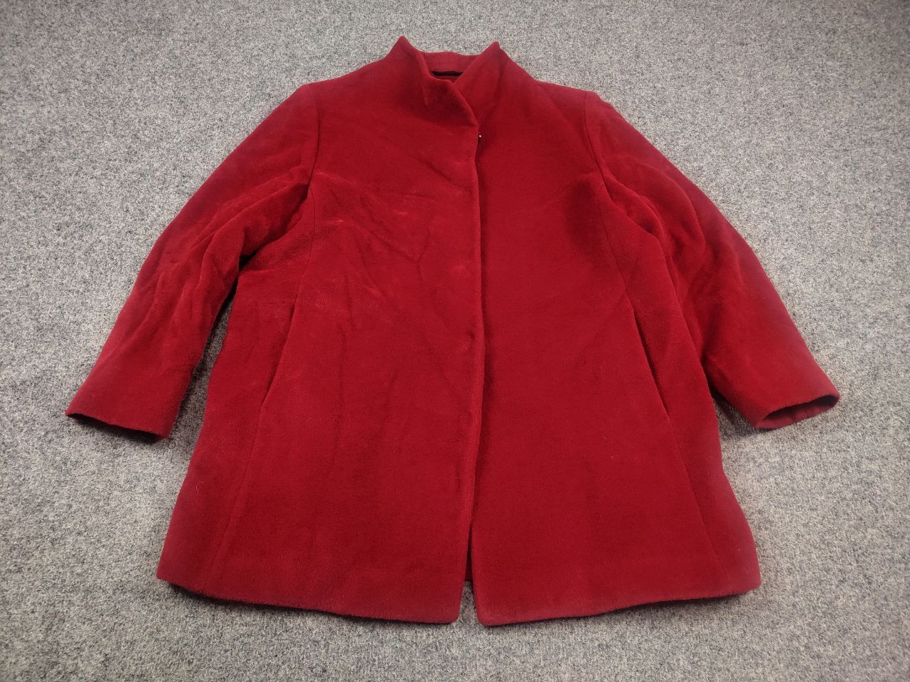 Cinzia Rocca Cinzia Rocca Due coat Red alpaca stand-up collar Jacket Size XL / US 12-14 / IT 48-50 - 5 Thumbnail
