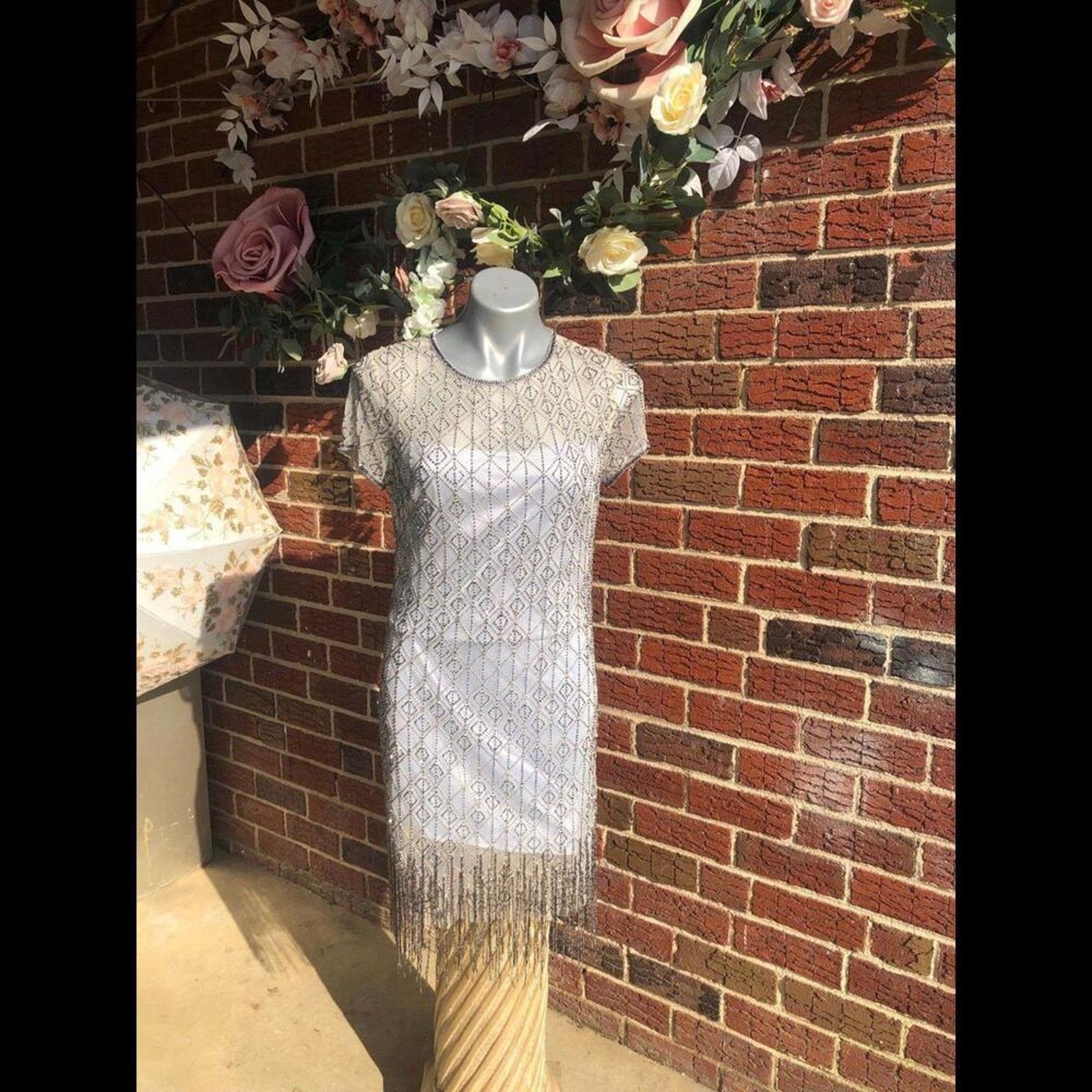 Other Flapper great gatsby French 1920 style beaded mid Dress gown Size S / US 4 / IT 40 - 1 Thumbnail