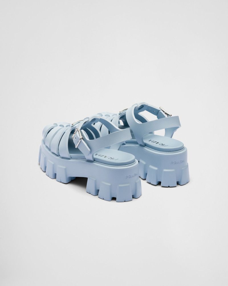 Prada o1B3y1r0426 Foam Rubber Sandals in Light Blue Size US 9 / IT 39 - 6 Thumbnail