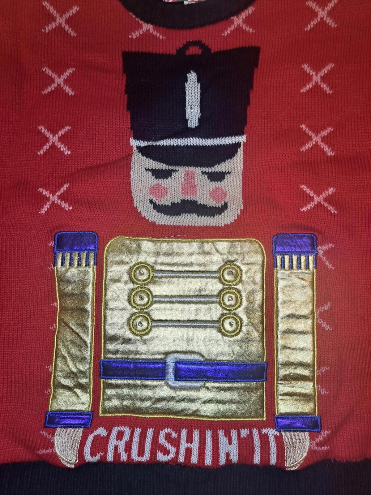 Other UGLY CHRISTMAS Sweater Mens Small Red Nutcracker LED Light Size US S / EU 44-46 / 1 - 7 Thumbnail