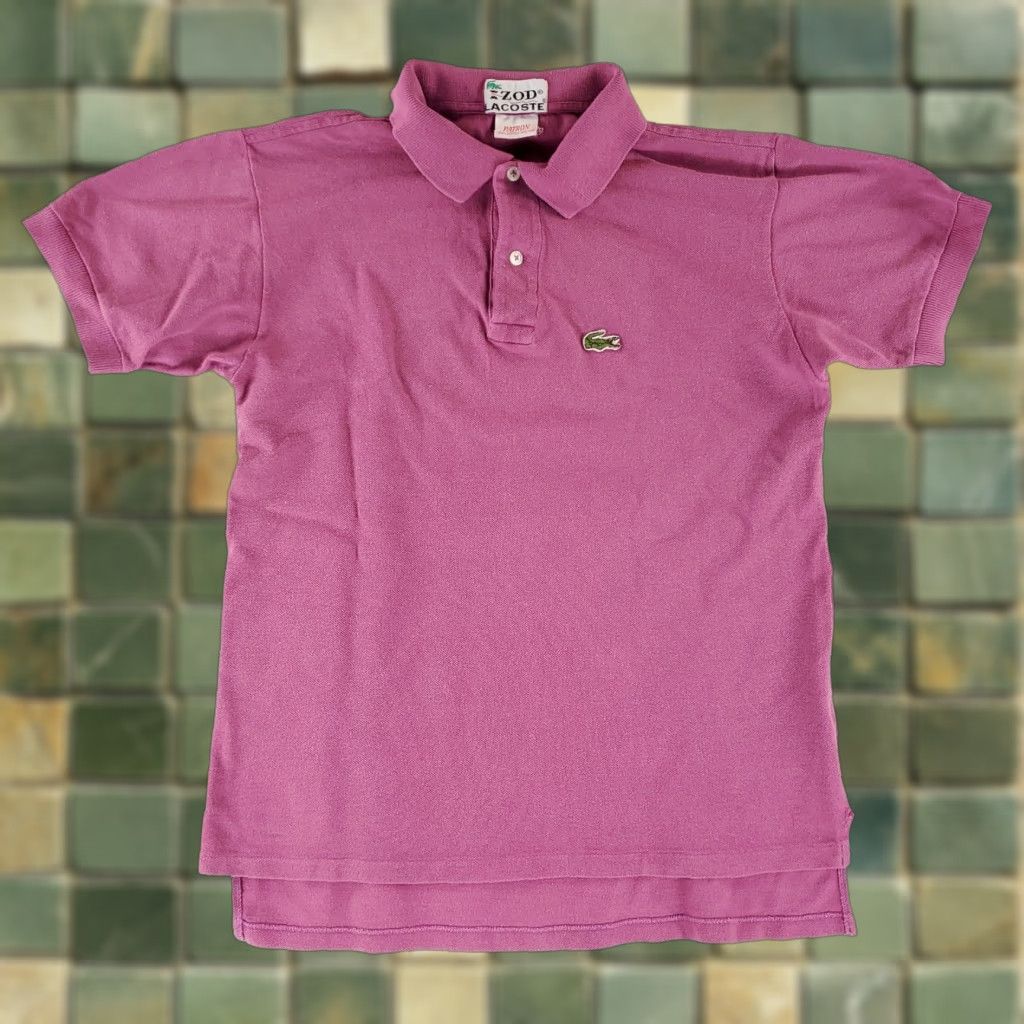 Izod VINTAGE Izod Lacoste Polo Shirt Mens M Purple Eggplant Pink 70s Patron Stain on Back Size US M / EU 48-50 / 2 - 1 Thumbnail