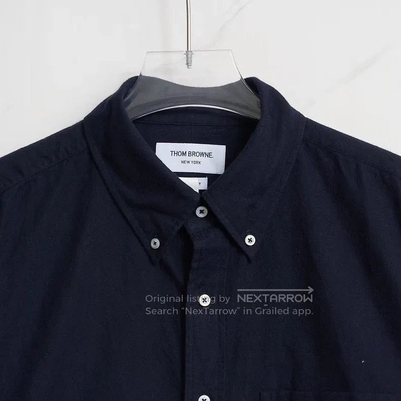 Thom Browne Thom Browne Neutral Navy Striped Shirt Size US L / EU 52-54 / 3 - 2 Thumbnail