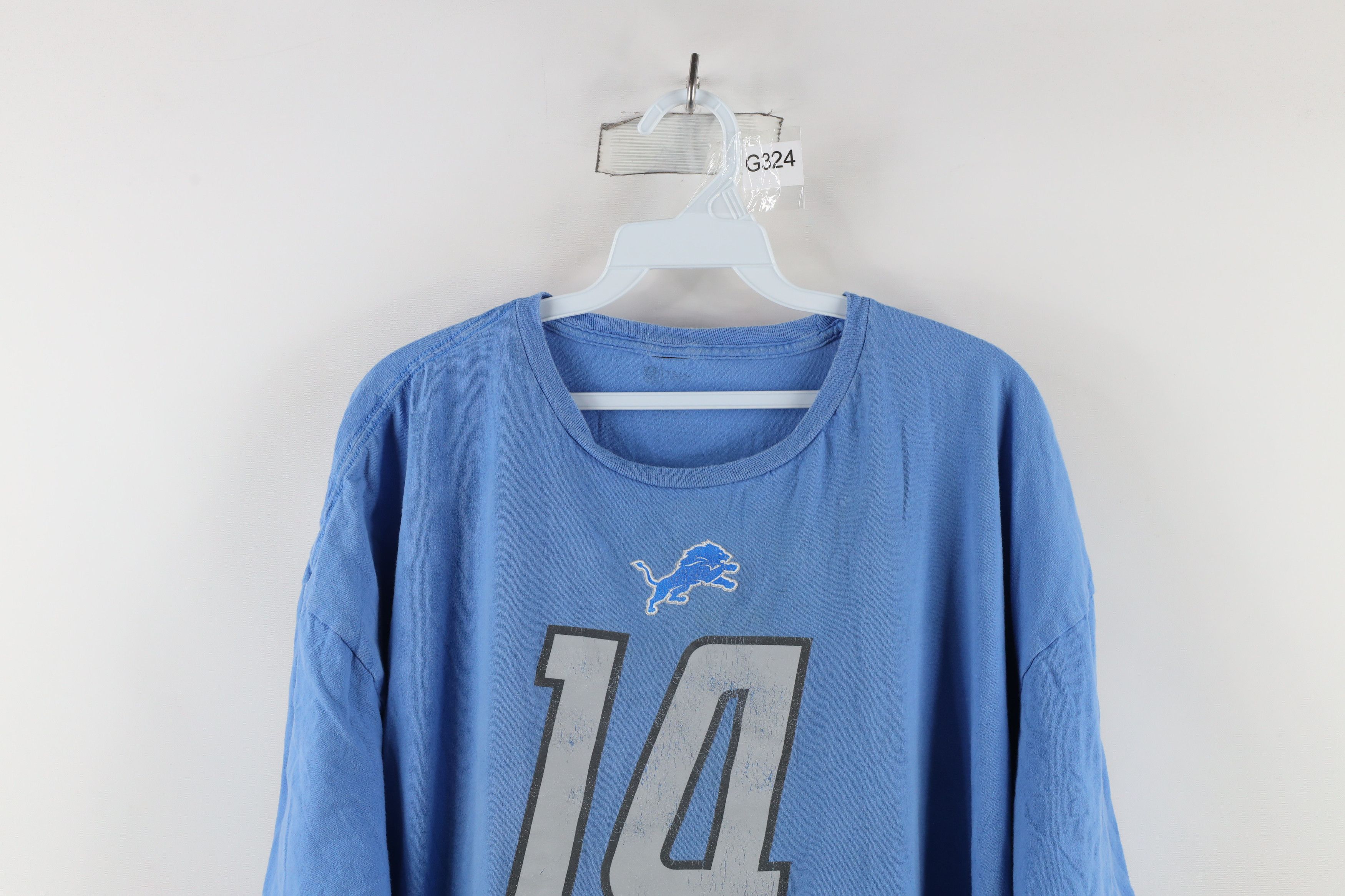 NFL × Vintage NFL Amon-Ra St Brown Detroit Lions Football T-Shirt Blue #14 Size US XXL / EU 58 / 5 - 2 Thumbnail