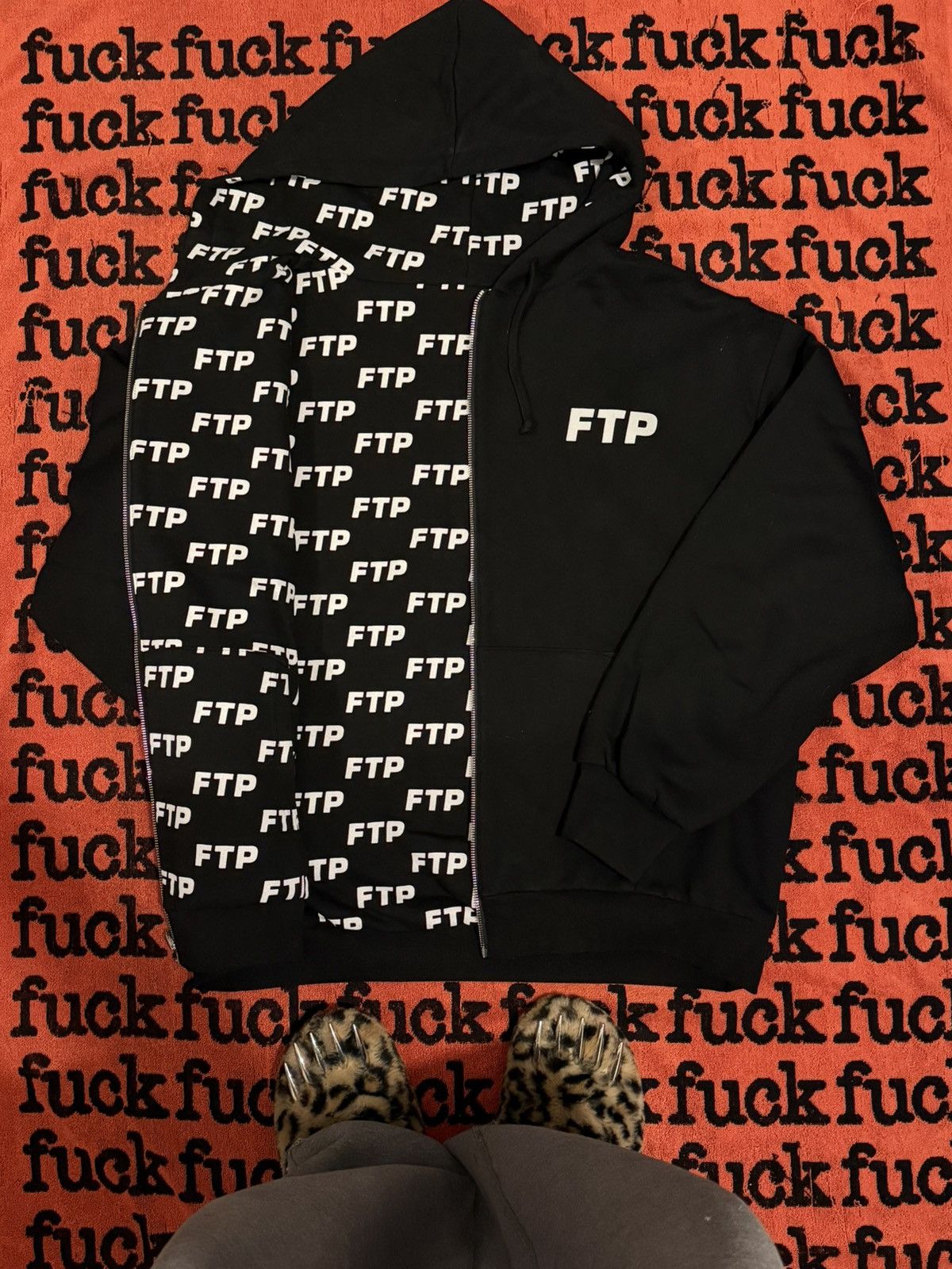 Fuck The Population Black FTP Full Zip Up Hoodie Reversible Logo Size US XL / EU 56 / 4 - 2 Thumbnail