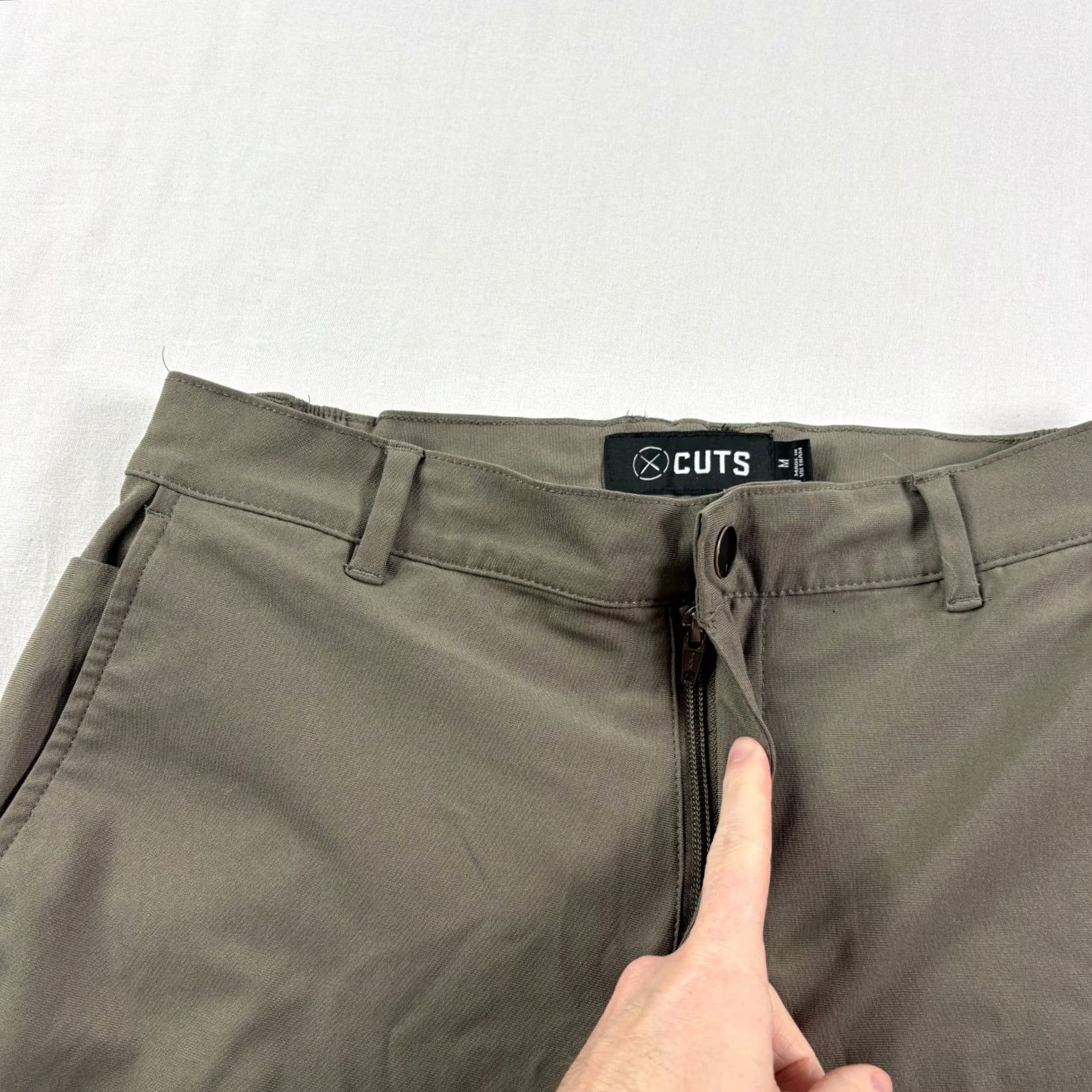 Cuts Cuts Jogger Pants Mens Medium Brown AO Tapered Stretch Athleisure Casual Regular Inseam 28 in Logo Front Flat Front Polyester Size US 31 - 2 Thumbnail