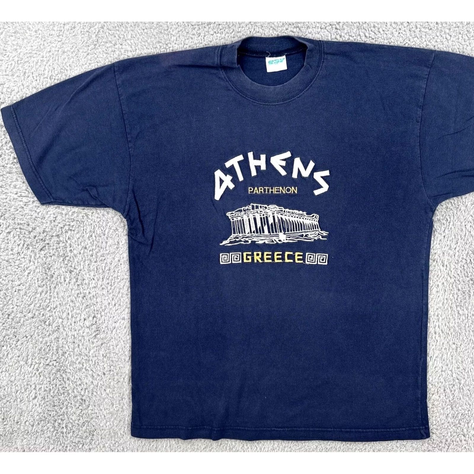 J Brand VINTAGE SAK T Shirt Athens Parthenon Greece Embroidered Blue M Mens Size US M / EU 48-50 / 2 - 3 Thumbnail