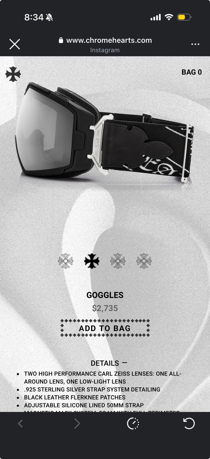 Chrome Hearts Chrome Hearts Goggles Size ONE SIZE - 7 Thumbnail