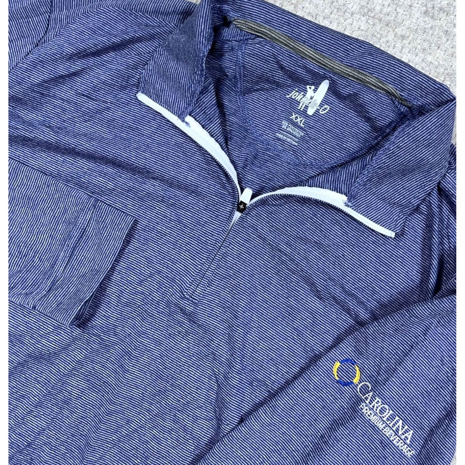 johnnie-O Johnnie-O Sweater Men 2XL Blue Striped Pullover Quarter Zip Performance Wicking Size US XXL / EU 58 / 5 - 3 Thumbnail