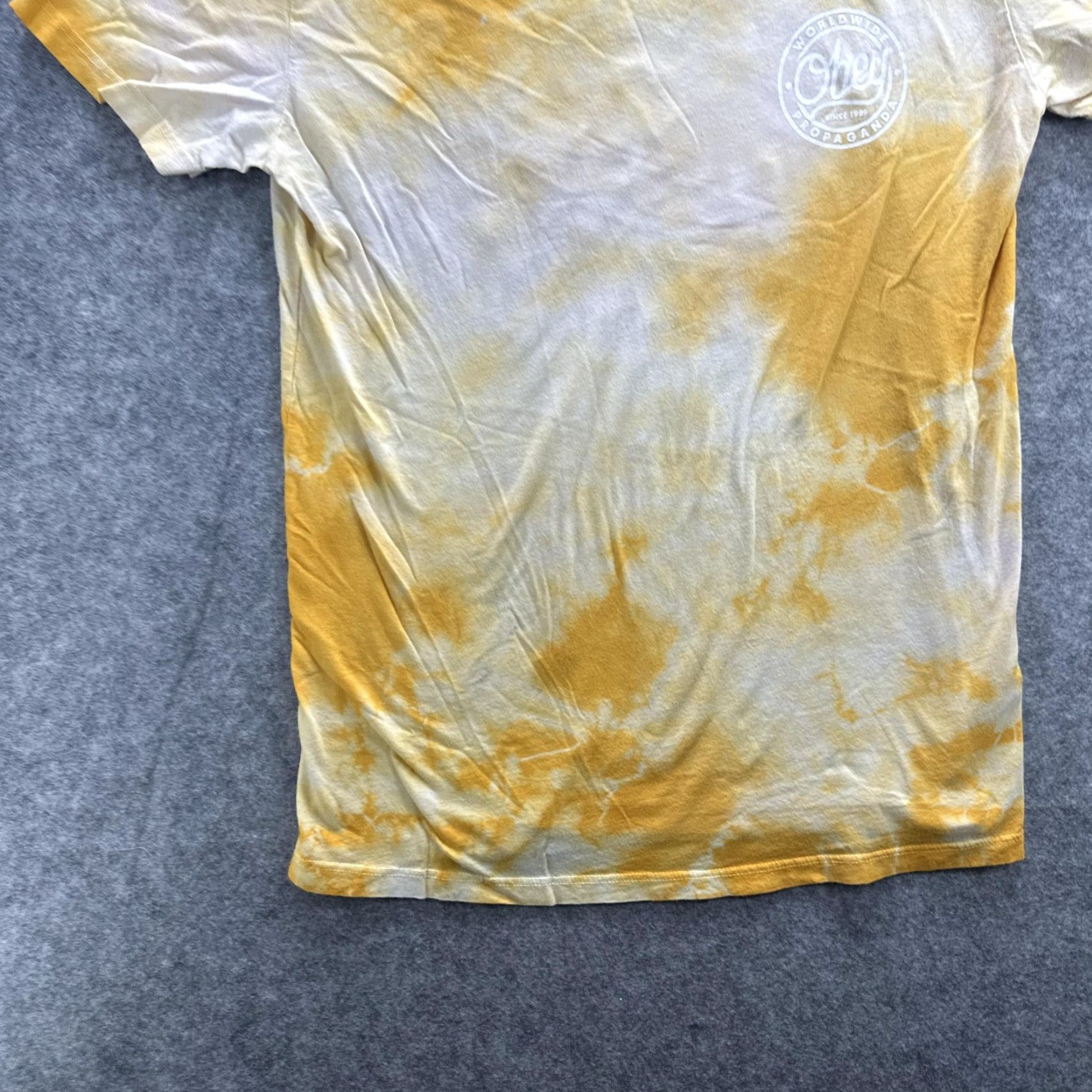 Obey VINTAGE Obey Shirt Mens S Yellow Tie Dye Worldwide Propaganda Graphic Tee Size US S / EU 44-46 / 1 - 4 Thumbnail