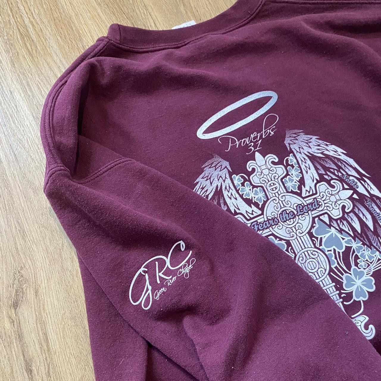 Gildan Burgundy Gods Angels Feat of lord crewneck Size US L / EU 52-54 / 3 - 6 Thumbnail