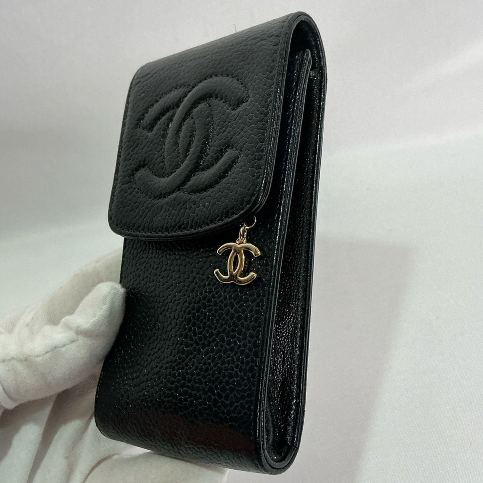 Chanel Authentic CHANEL Coco Mark Grained Calfskin Pen Case w/Chain Size ONE SIZE - 11 Thumbnail