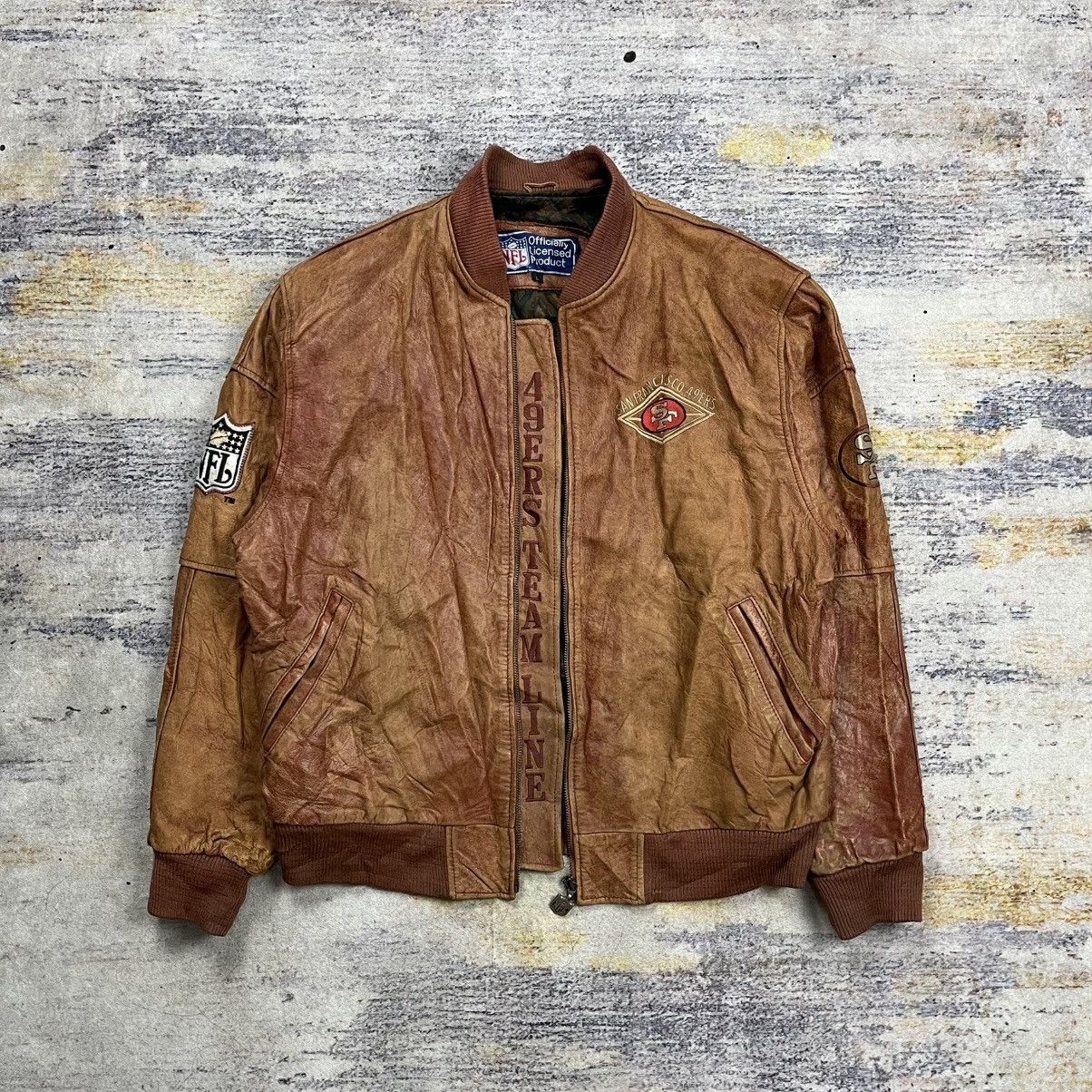 NFL Vintage 90s Nfl 49ers bomber leather jacket by campri Size US L / EU 52-54 / 3 - 2 Thumbnail