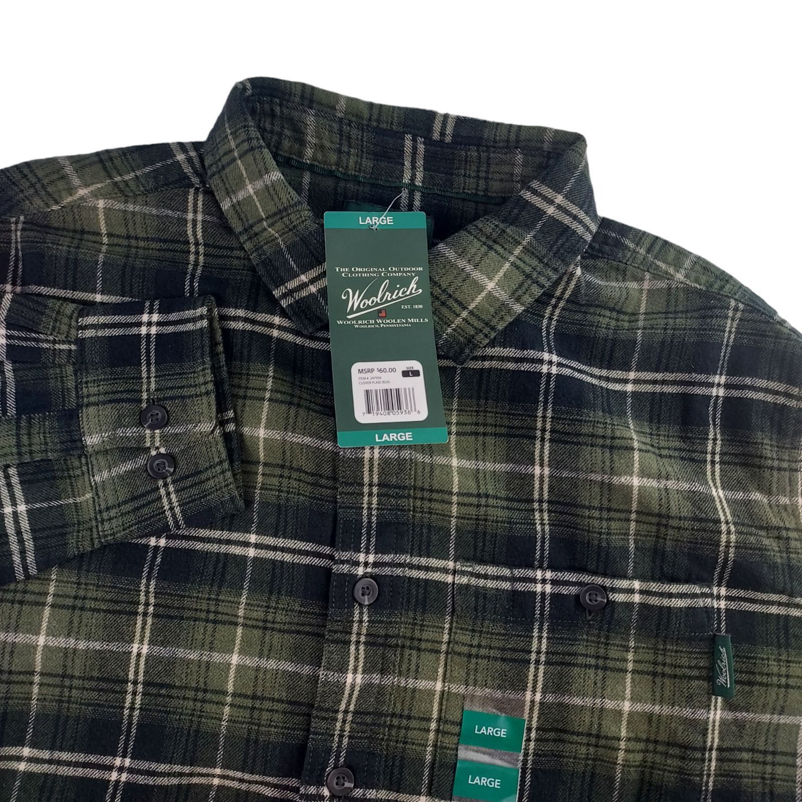 WOOLRICH WOOLENMILLS CLOVER JKT【G】. Woolrich Woolen Mills Woolrich Clover Plaid Mens Large Green
