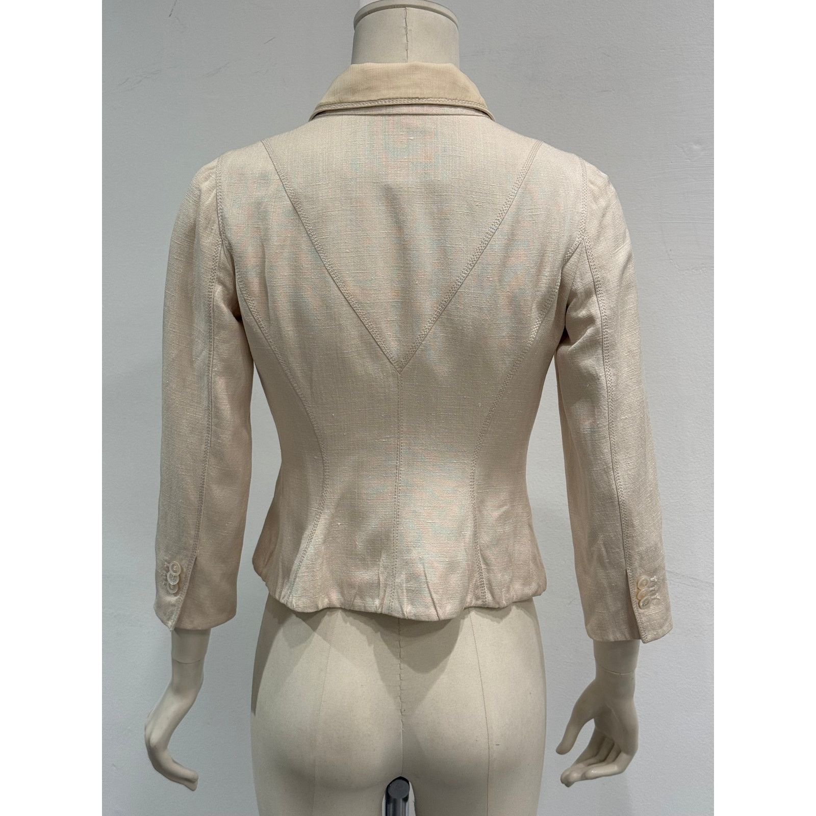Louis Vuitton 2000s Louis Vuitton structured cropped linen peplum jacket Size XS / US 0-2 / IT 36-38 - 3 Thumbnail