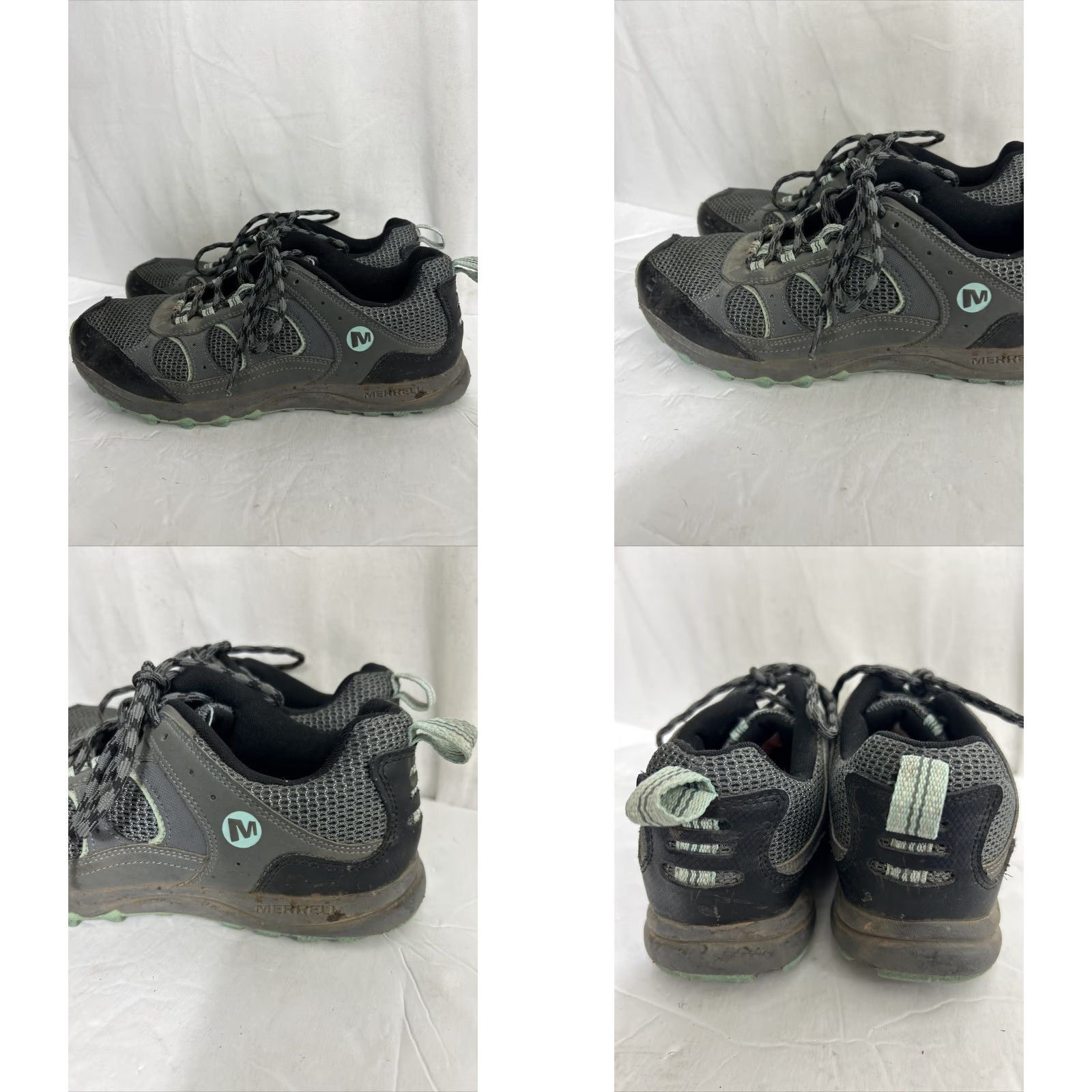 Merrell Merrell Sneaker Women Castle Rock/Lagoon Gray Teal Lace Up Mid Top Hiking Outdoor Shoe 9 US 40 EU Mens? Size US 9 / IT 39 - 8 Thumbnail