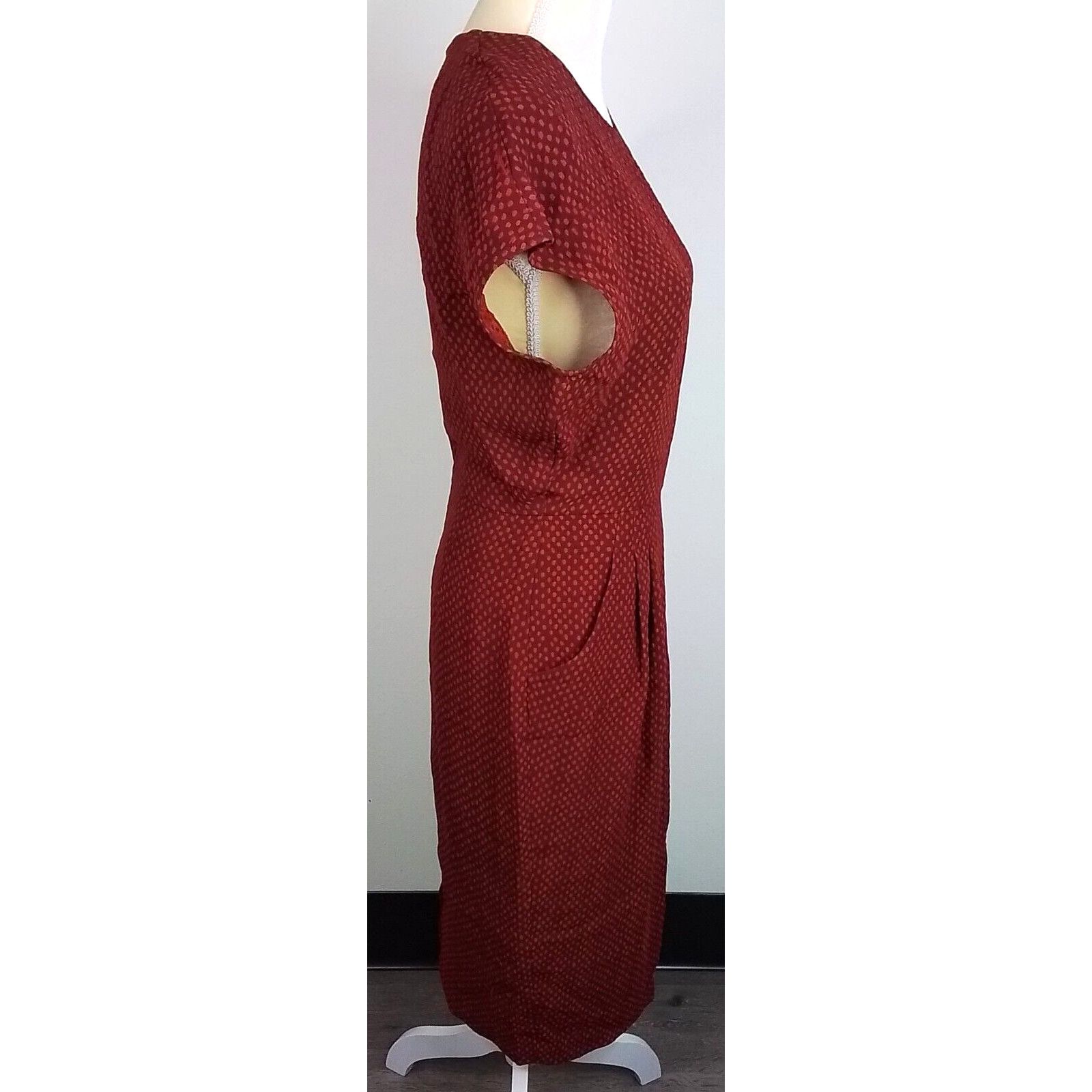 M.M.LaFleur MM Lafleur Dress Women's Size 6 Burgundy Italian Fabric Size M / US 6-8 / IT 42-44 - 3 Thumbnail