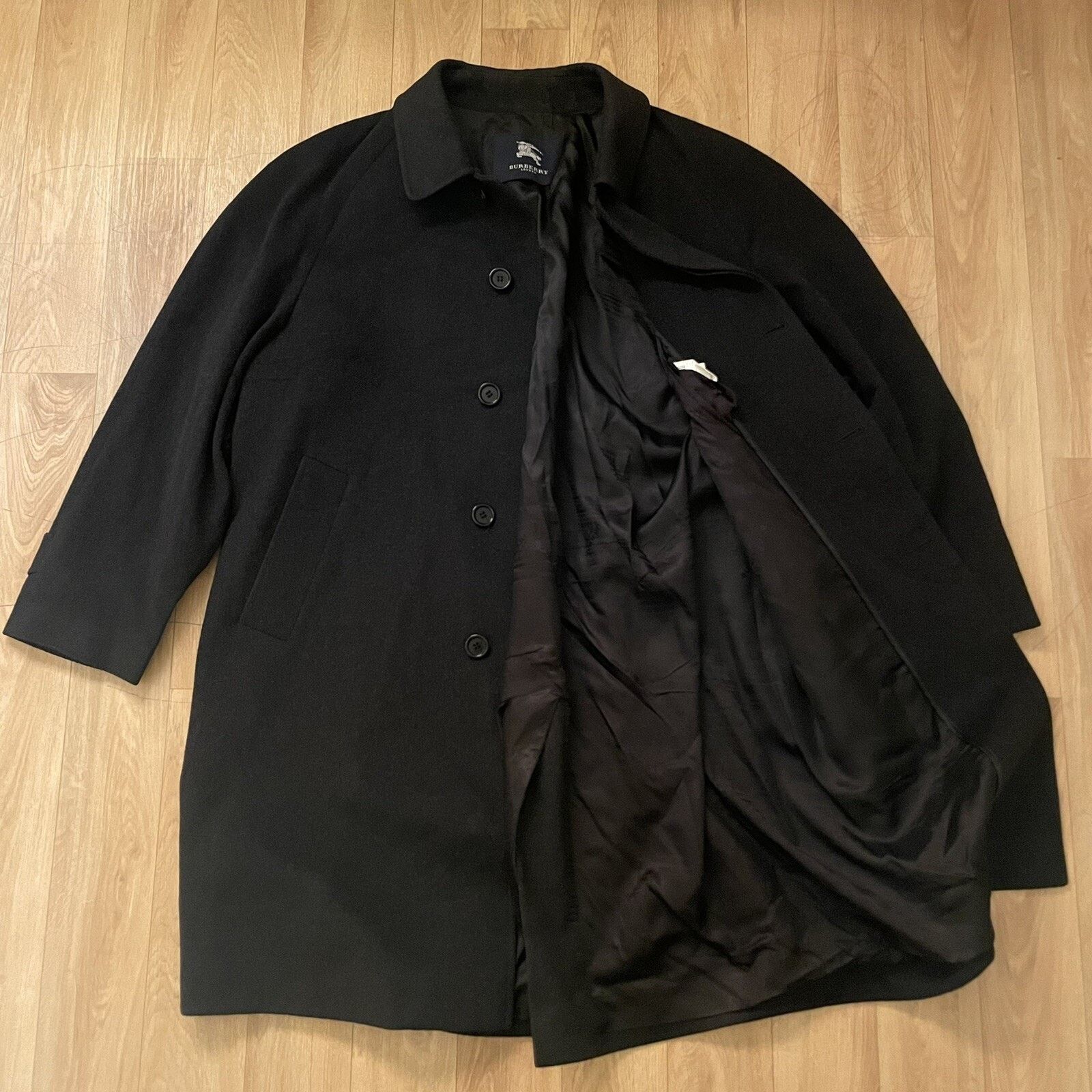 Burberry Burberry london Trench Coat jacket virgin WOOL men's BLACK Size US L / EU 52-54 / 3 - 1 Thumbnail