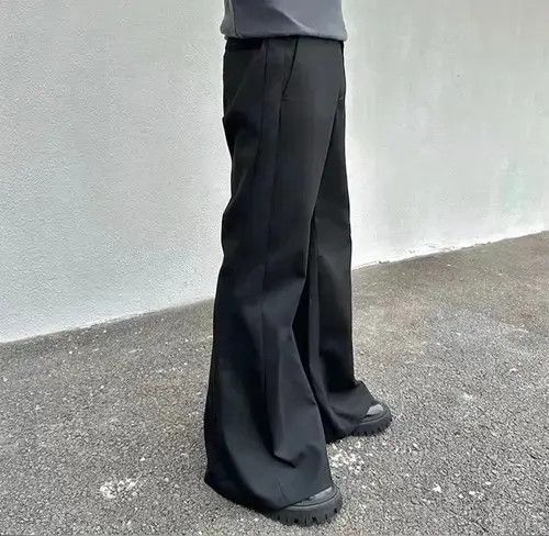 Japanese Brand × Jean Cotton Embroidery Baggy Black Flare Pants Size US 32 / EU 48 - 2 Thumbnail