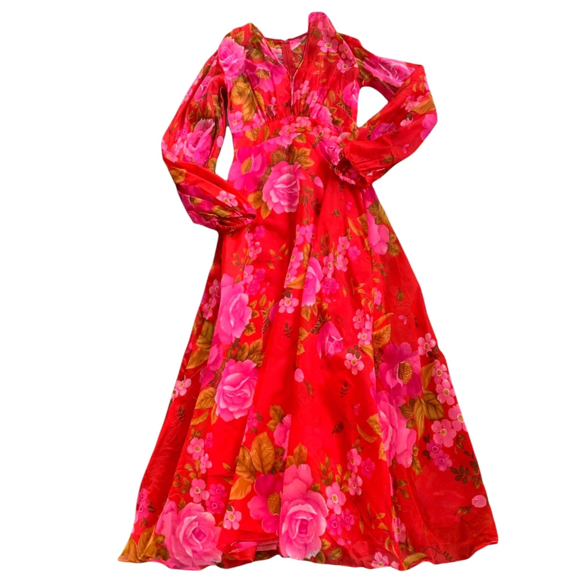 Vintage Vintage Mr. Boots Sheer Sleeve Novelty Floral All Over Print Size S / US 4 / IT 40 - 1 Thumbnail