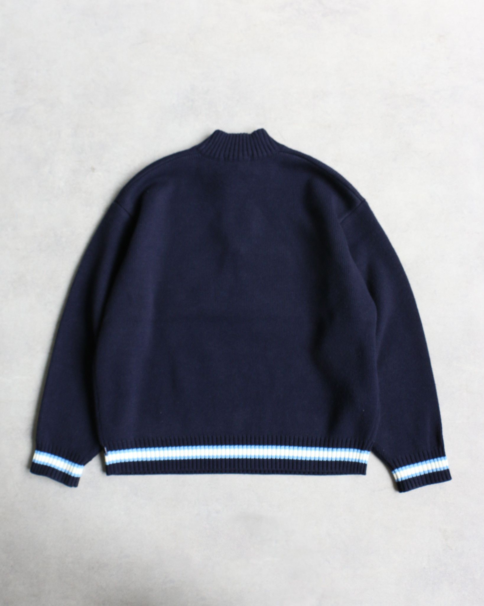 Supreme Supreme Script Stripe Half Zip Sweater Navy Size US L / EU 52-54 / 3 - 5 Thumbnail