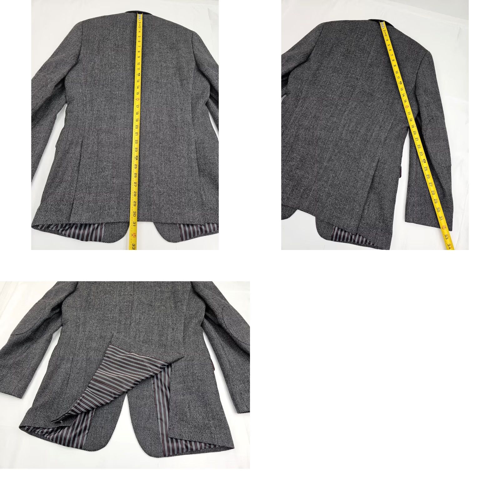 Izod IZOD Birdseye Wool Sport Coat Blazer Men 40L Gray Nailhead Lined Jacket Shirt Size 40R - 9 Thumbnail