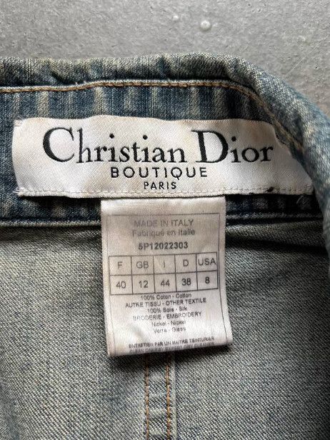 Christian Dior Monsieur Christian Dior 04SS Beaded Denim Blazer Size M / US 6-8 / IT 42-44 - 9 Thumbnail