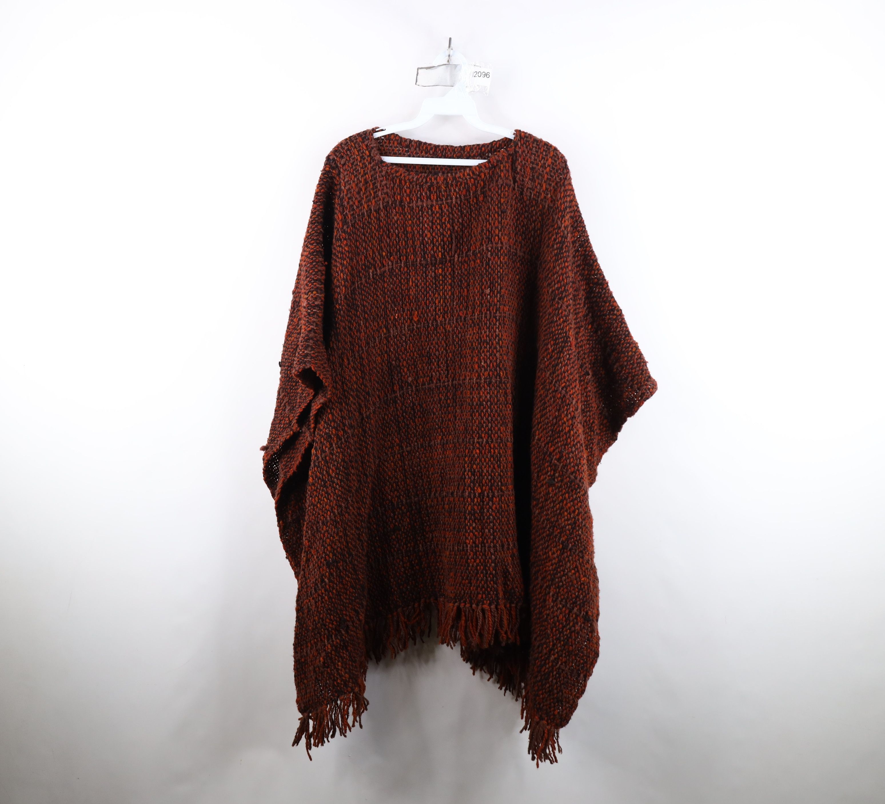 Vintage Vintage 60s Boho Chic Crochet Wool Festival Poncho Sweater Size ONE SIZE - 1 Thumbnail