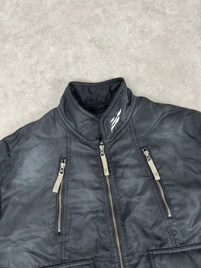 Armani 2000s Armani Faded Black Nylon Zip Multi-Pocket Bomber Jacket Size US L / EU 52-54 / 3 - 4 Thumbnail
