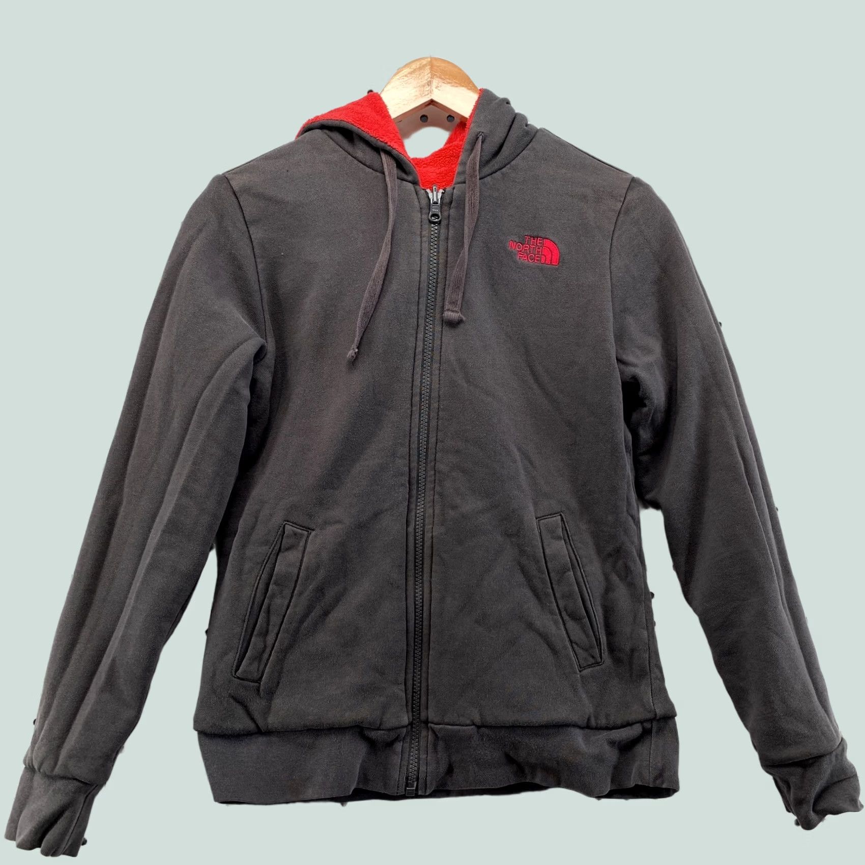 The North Face The North Face Hooded Fleece Reversible Jacket Red Gray Womens Small Size S / US 4 / IT 40 - 1 Thumbnail