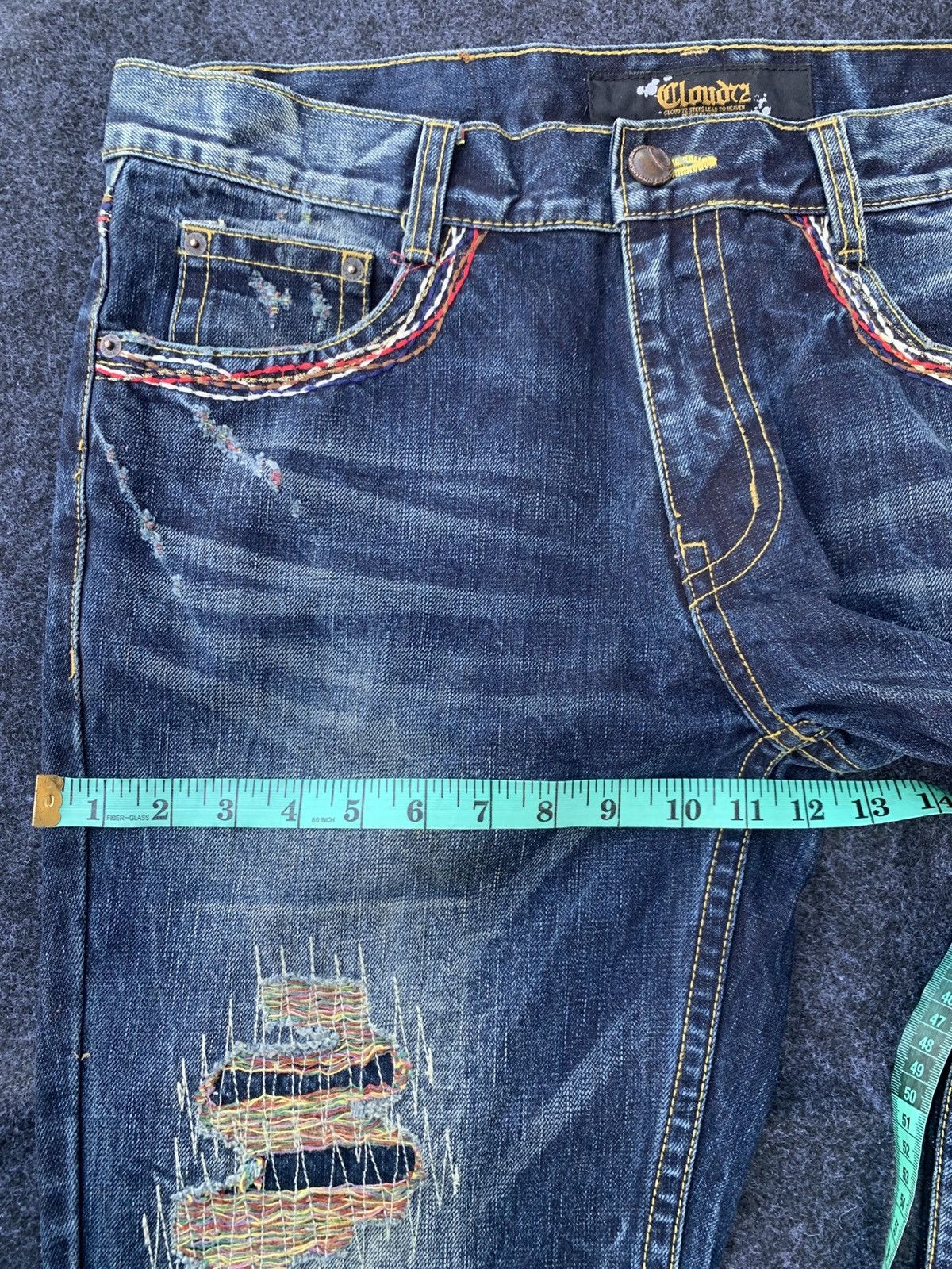 14th Addiction DISTRESSED CLOUD 72 JEANS Size US 36 / EU 52 - 6 Thumbnail