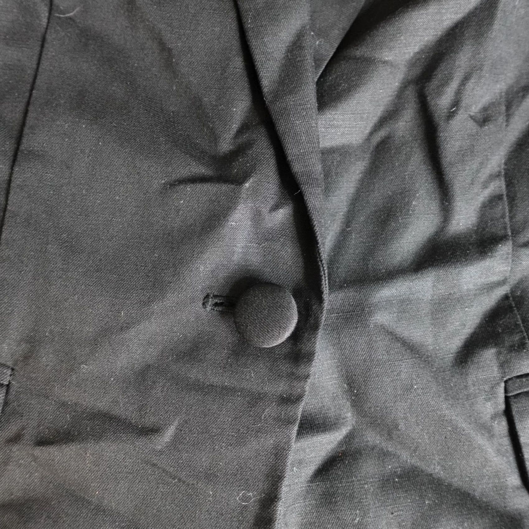 Frame FRAME Blazer Womens Black Solid Linen Blend One Button Working Cuff Shipped Next Business Day Size 6 Size M / US 6-8 / IT 42-44 - 5 Thumbnail