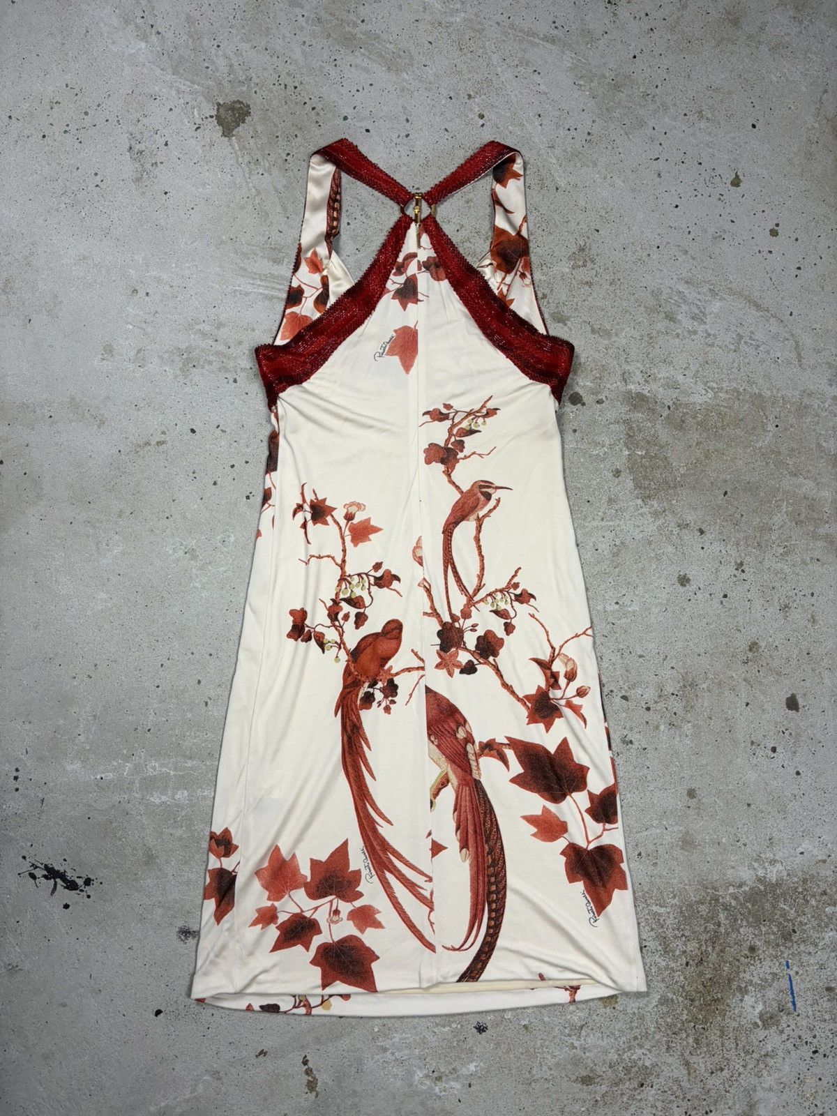 Roberto Cavalli Roberto Cavalli 2007 Cream Printed Beaded Dress Size M / US 6-8 / IT 42-44 - 2 Thumbnail