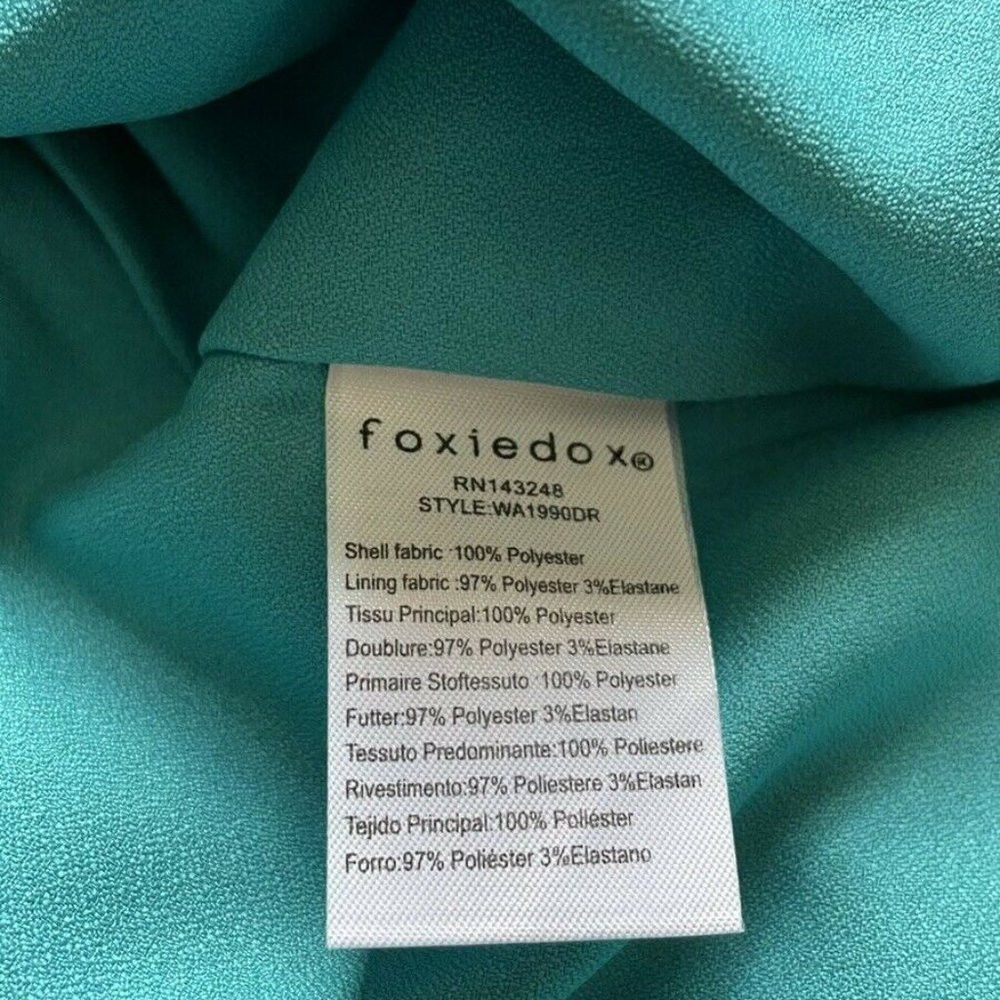 Anthropologie NWT New Anthropologie FOXIEDOX Teal Pleated Black Lace Dres Size M / US 6-8 / IT 42-44 - 6 Thumbnail