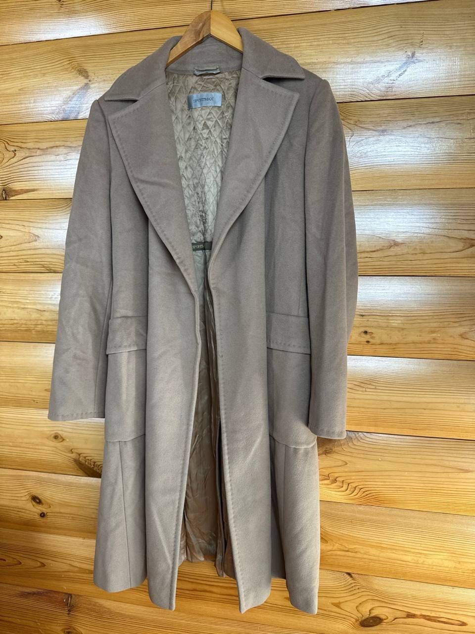 Sportmax Sportmax Wool Cashmere Coat Beige Belted Long Italy Size XL / US 12-14 / IT 48-50 - 2 Thumbnail