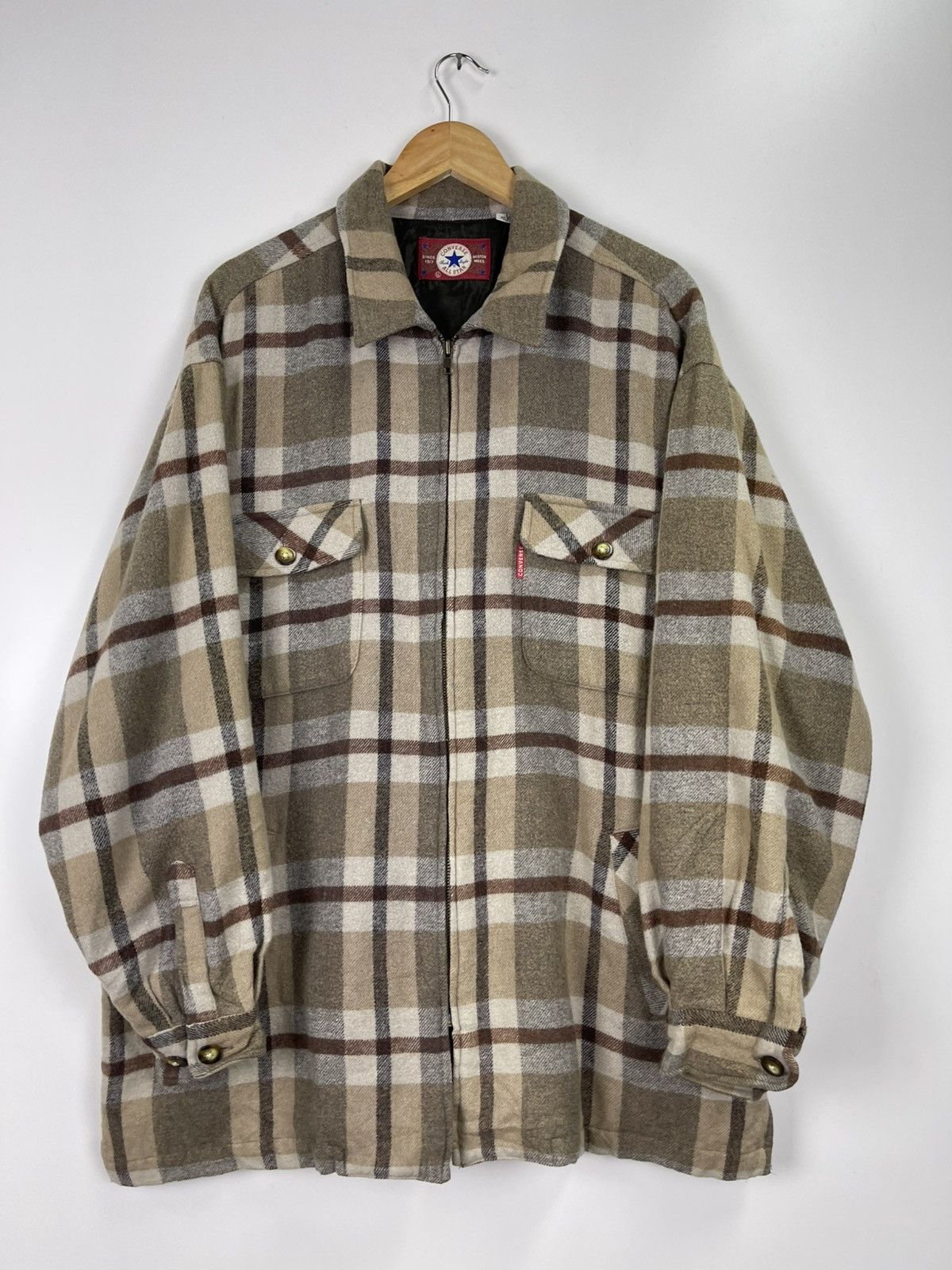 Converse × Vintage Vintage Converse All Star Flannel Jacket Size US XL / EU 56 / 4 - 11 Thumbnail