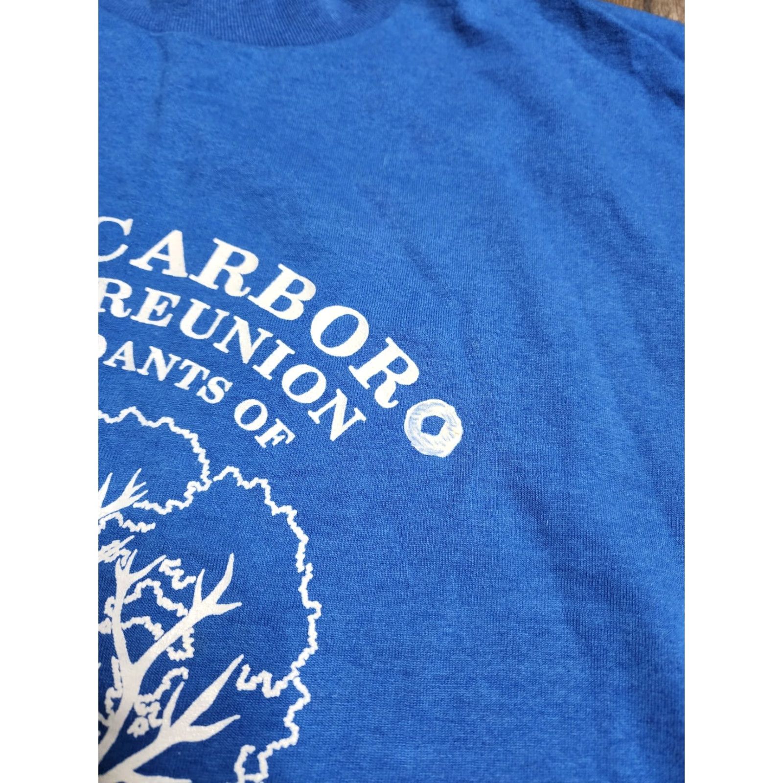 Fruit Of The Loom Vintage Fruit of the Loom Men's XL T-Shirt 80s Solid Blue Scarboro Family Reunion Graphic Crew Neck Size US XL / EU 56 / 4 - 2 Thumbnail