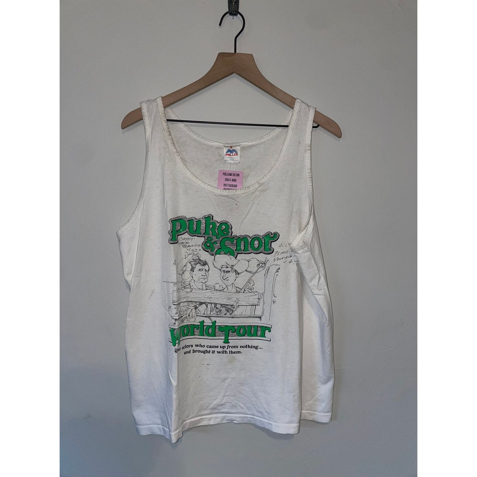 Vintage 90s Puke & Snot World Tour Graphic Tank Sleeveless VTG Large Size US L / EU 52-54 / 3 - 1 Thumbnail