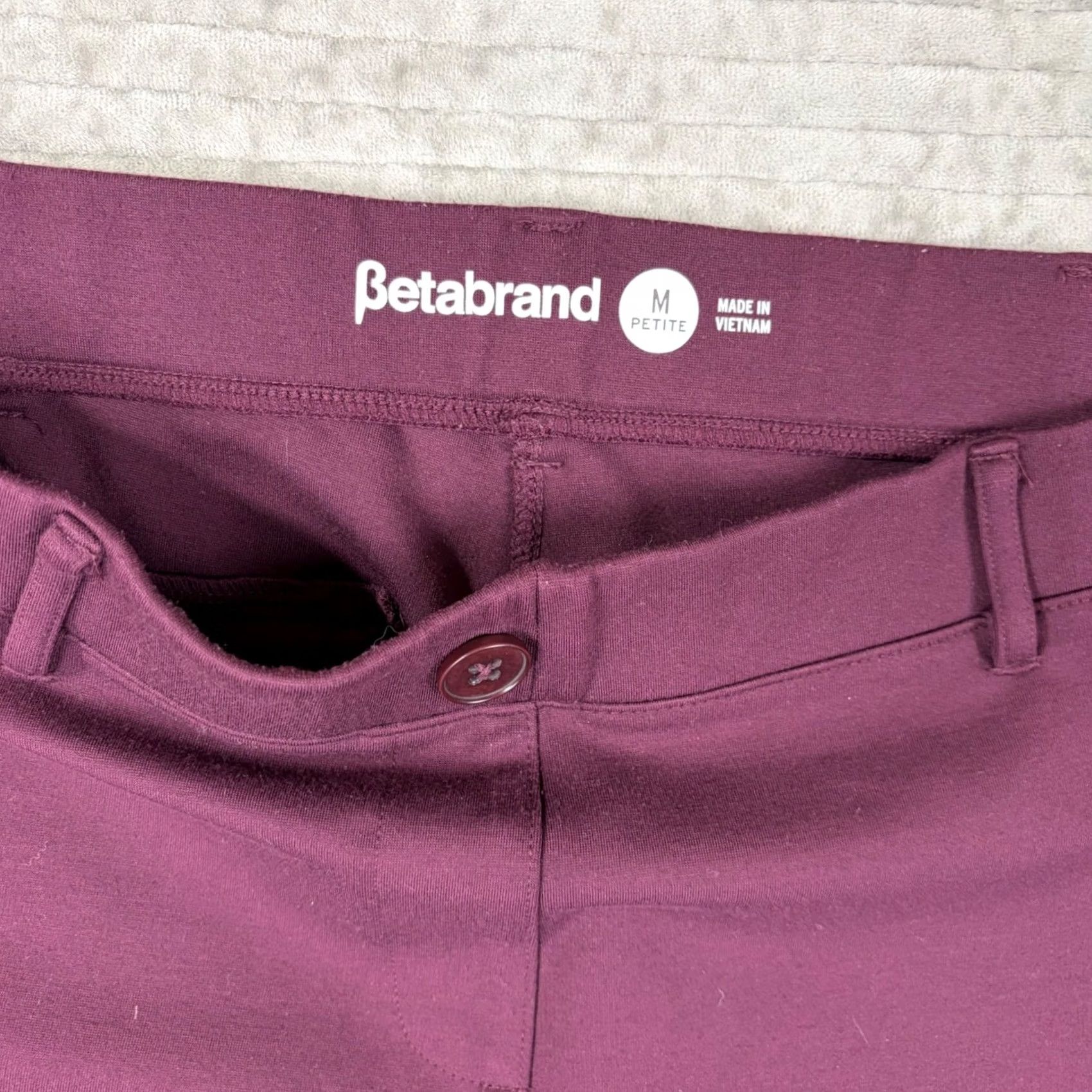 Vintage Betabrand Dress Pants Yoga Pants Burgundy Wine Straight Leg Petite Medium W0076-WN Size 32" / US 10 / IT 46 - 6 Thumbnail