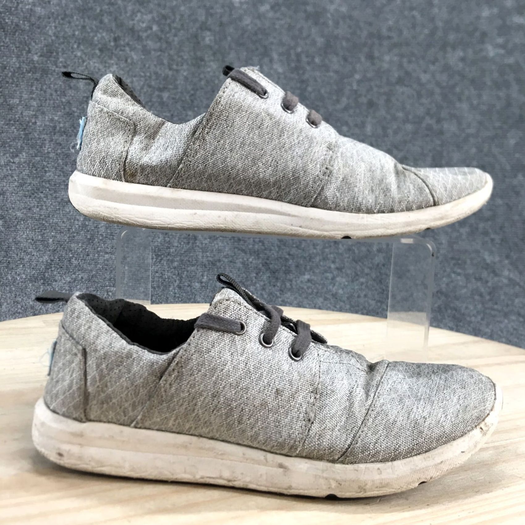 Toms TOMS Womens 6 Del Ray Sneakers Gray Canvas Round Toe Low Top Modern Athleisure Shoes Size M / US 6-8 / IT 42-44 - 2 Thumbnail