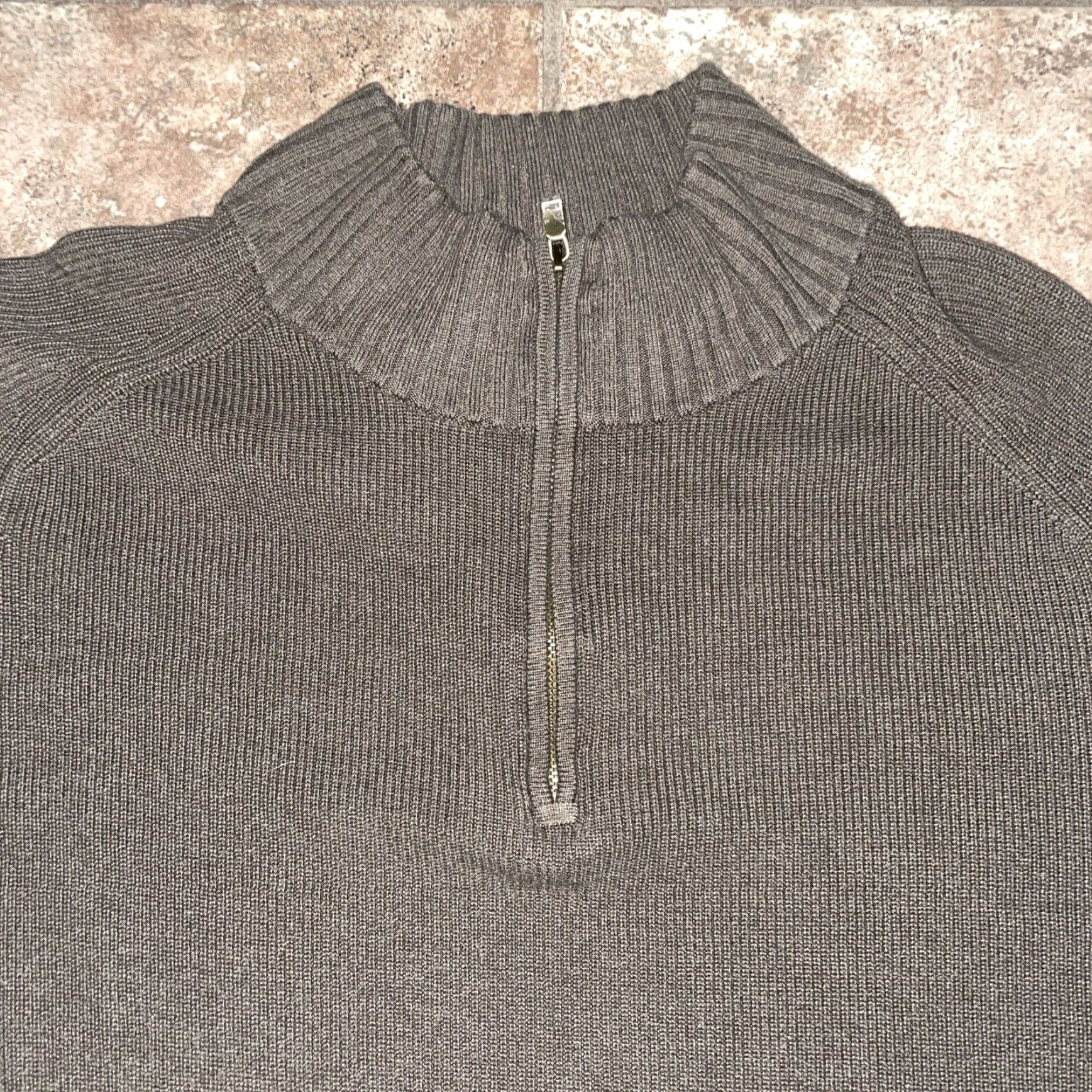Tommy Bahama Tommy Bahama Sweater Mens XL Gray Half Zip Silk Blend Size US XL / EU 56 / 4 - 2 Thumbnail