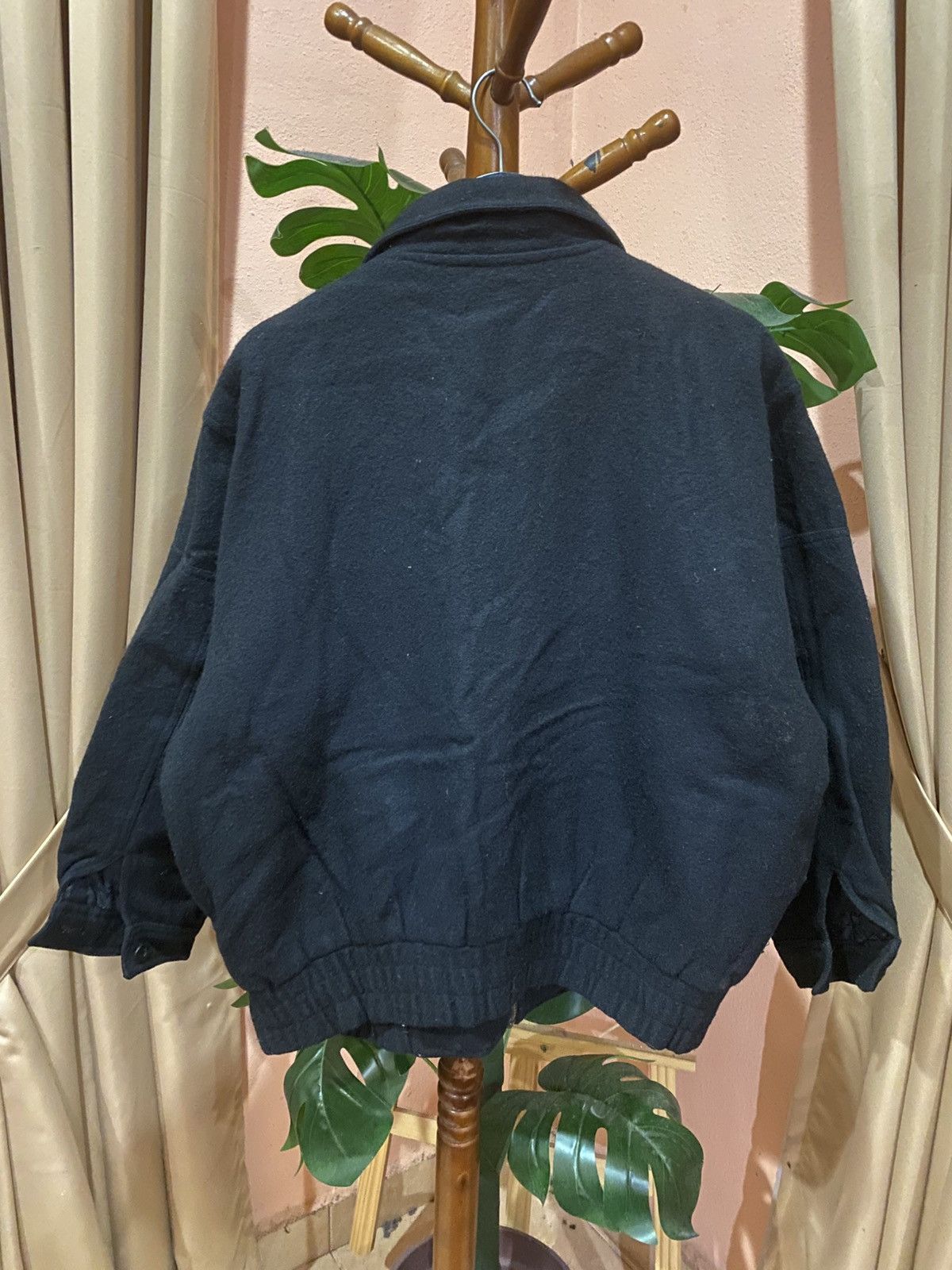 If Six Was Nine Vintage Burkey Mills Black Wool Bomber Military-Inspired Size US L / EU 52-54 / 3 - 7 Thumbnail