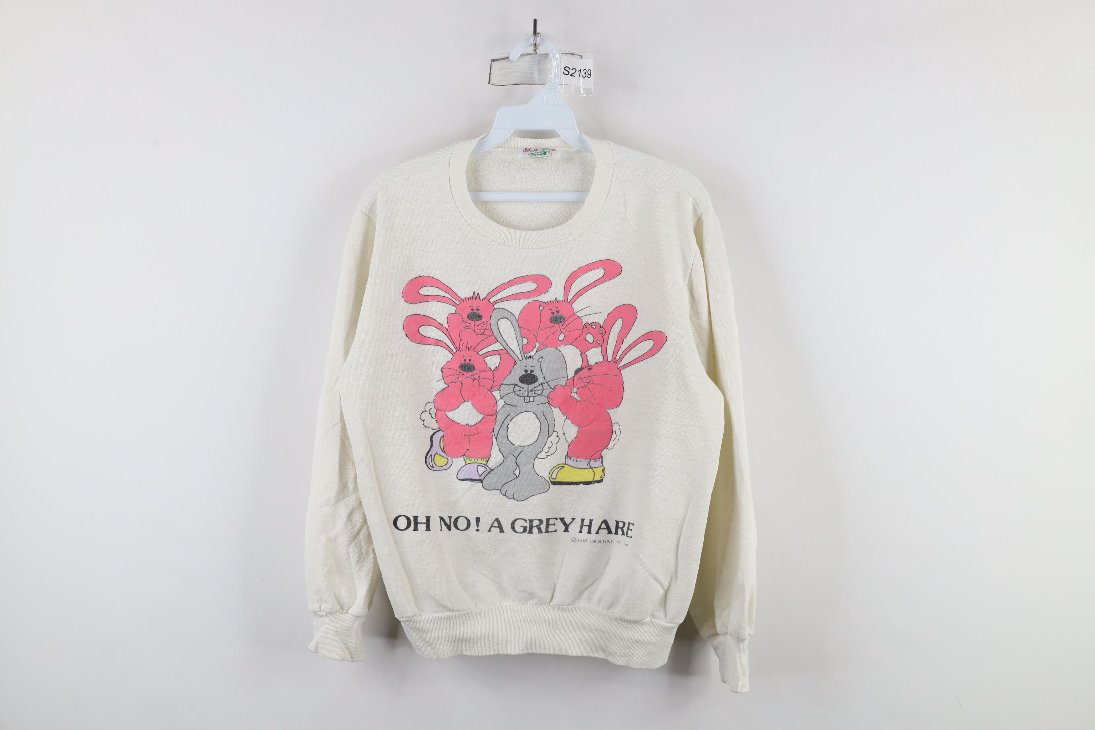 Vintage Vintage 80s Streetwear Cartoon Rabbit Crewneck Sweatshirt Size L / US 10 / IT 46 - 1 Thumbnail