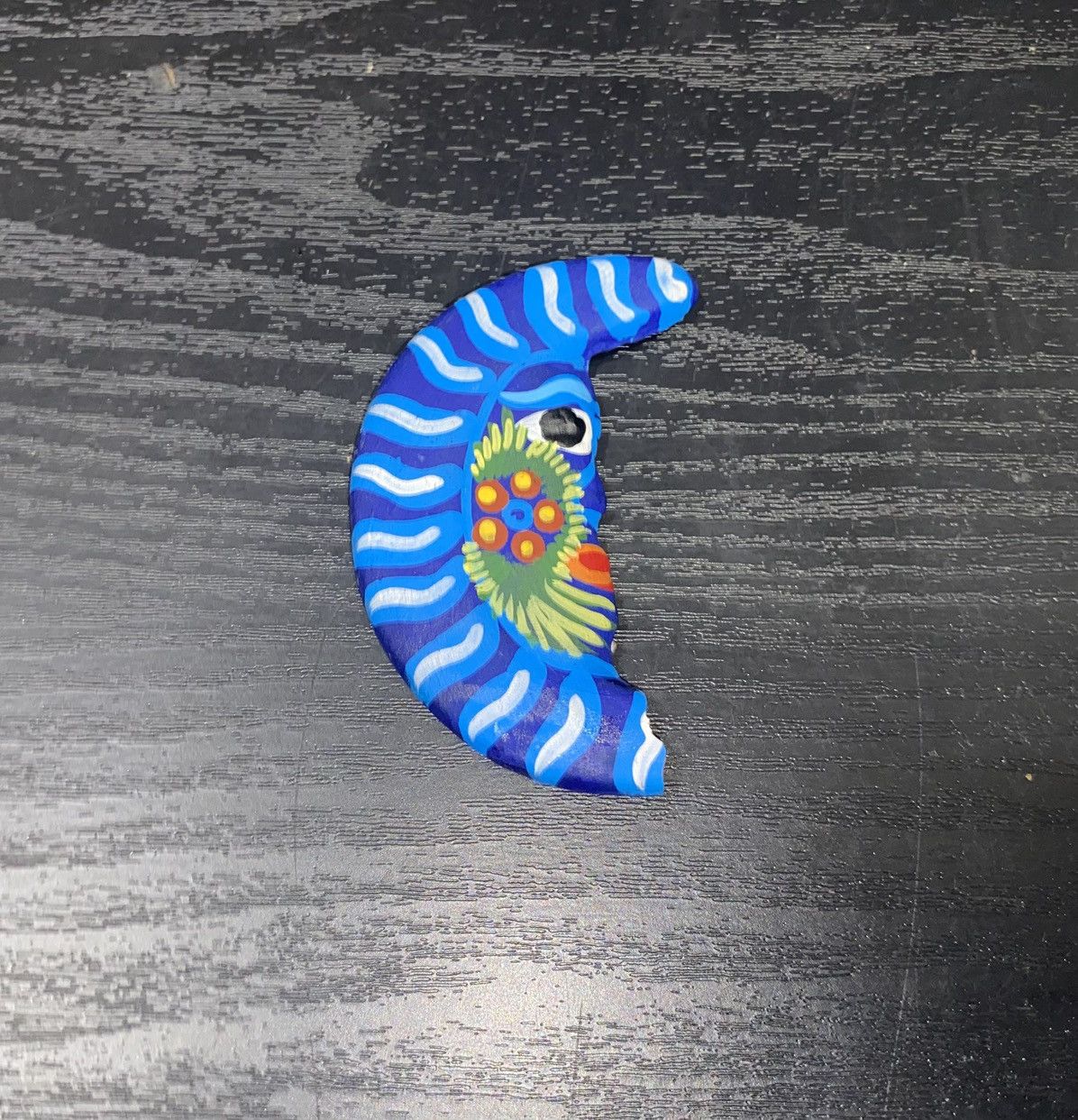 Handmade × Homemade Crescent 🌙 moon colorful artsy painted magnet home office ! Size ONE SIZE - 1 Thumbnail
