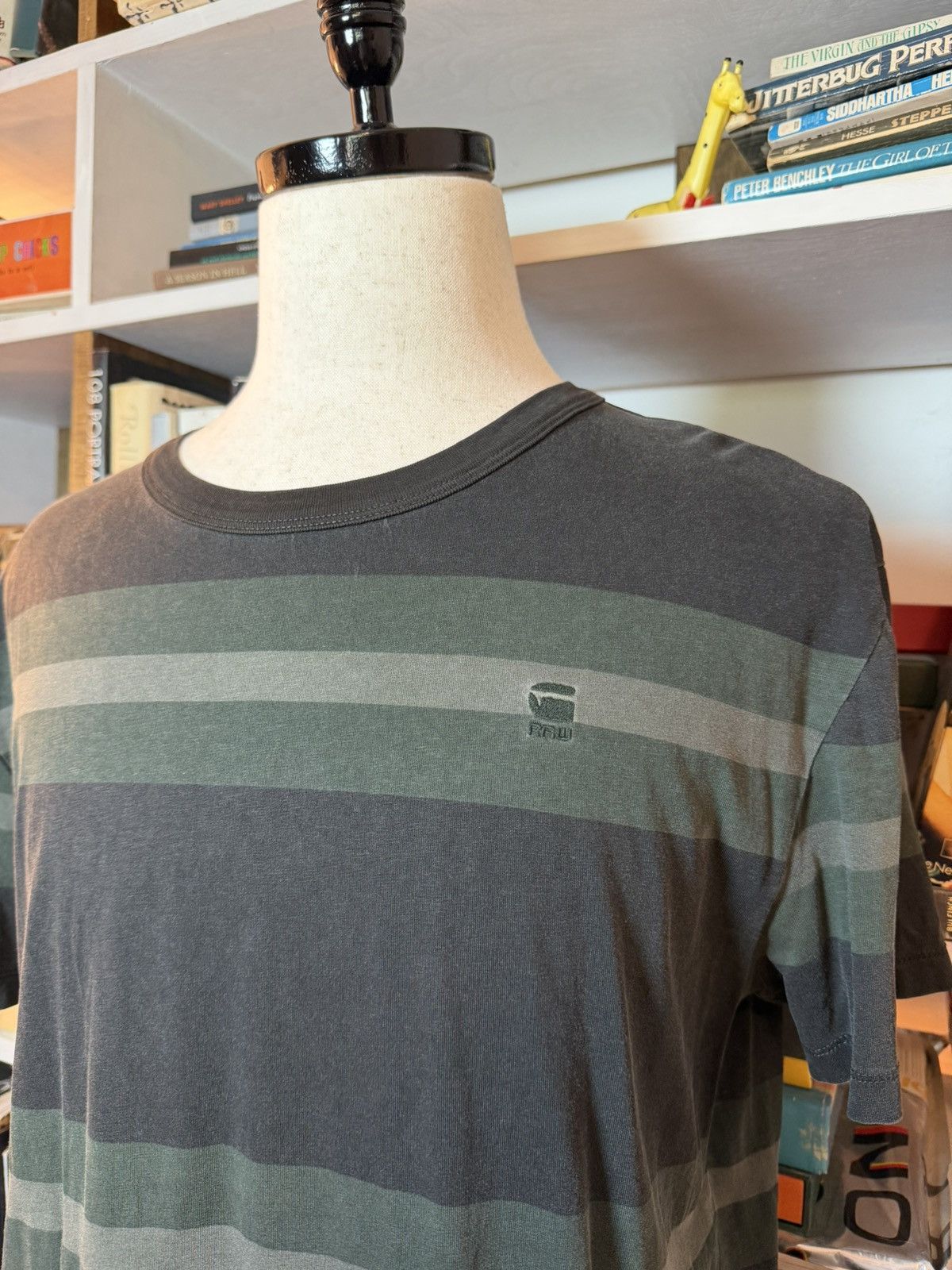 G-Star G-Star Raw green striped t-shirt Size US L / EU 52-54 / 3 - 2 Thumbnail