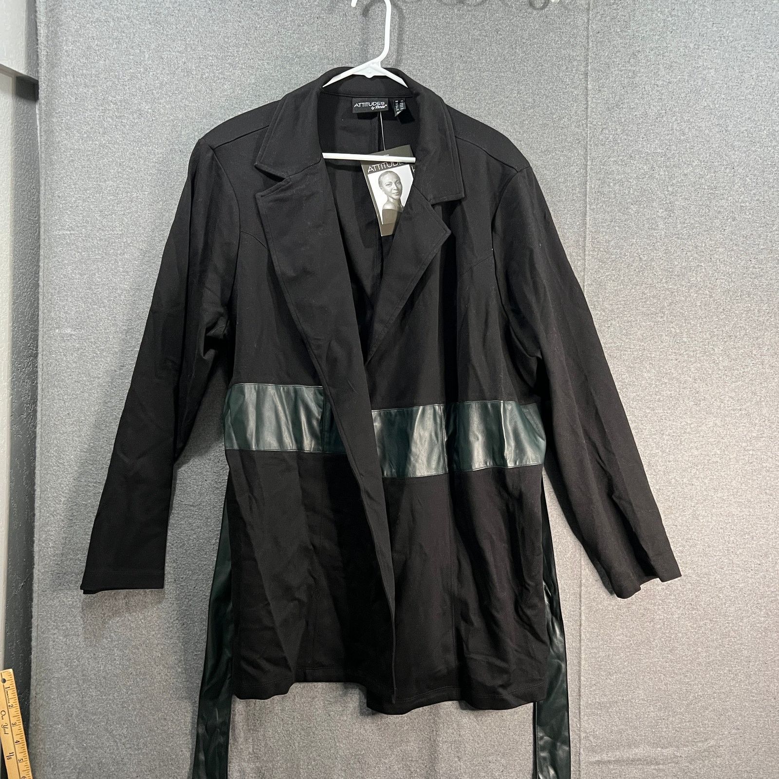 Other Attitudes by Renee Techno Crepe Blazer w/ Faux Leather Size XXL / US 16-18 / IT 52-54 - 1 Thumbnail