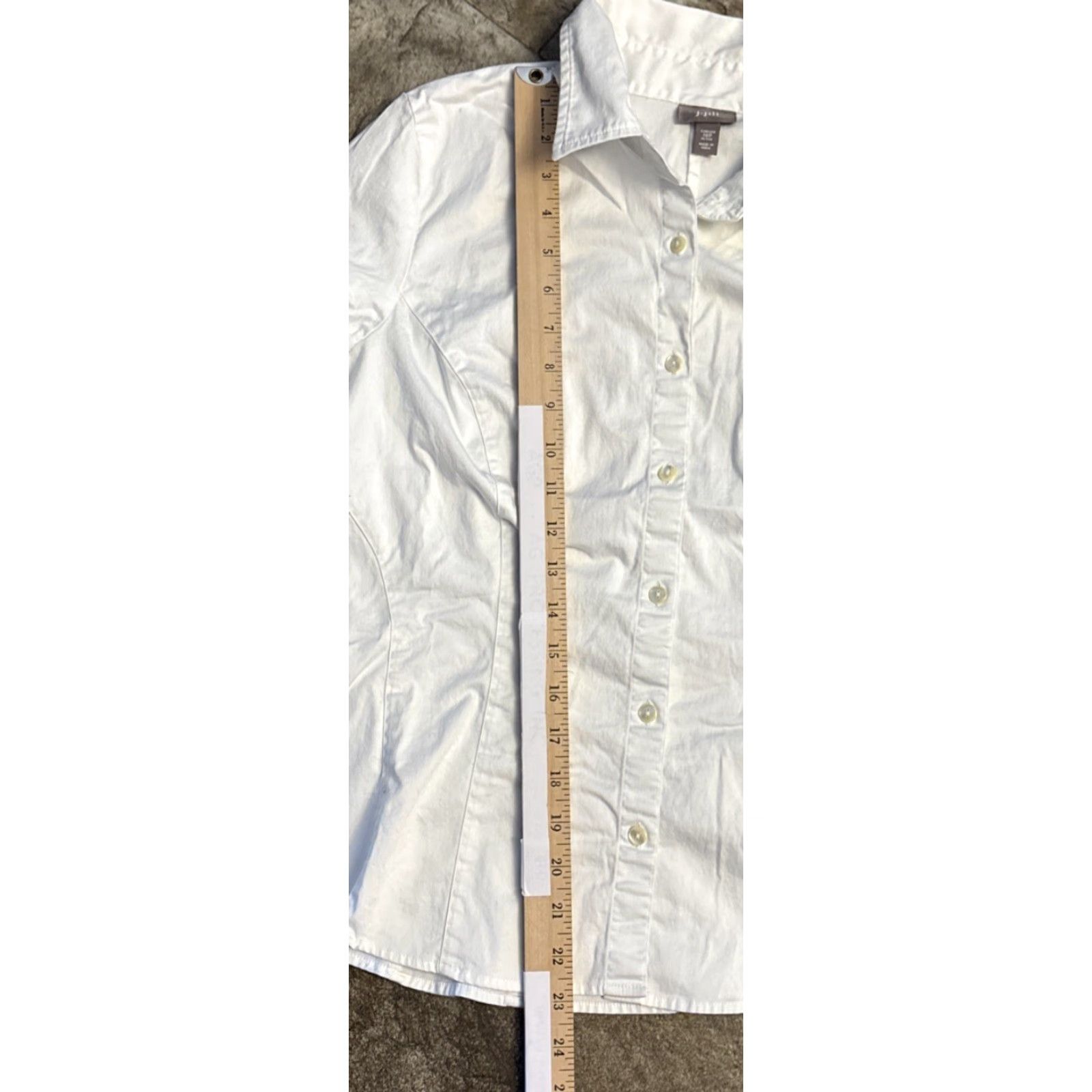 J. Jill J. Jill Blouse Shirt Long Sleeve Button Collared 18P White Stretch Classic Capsule Size XXL / US 16-18 / IT 52-54 - 3 Thumbnail