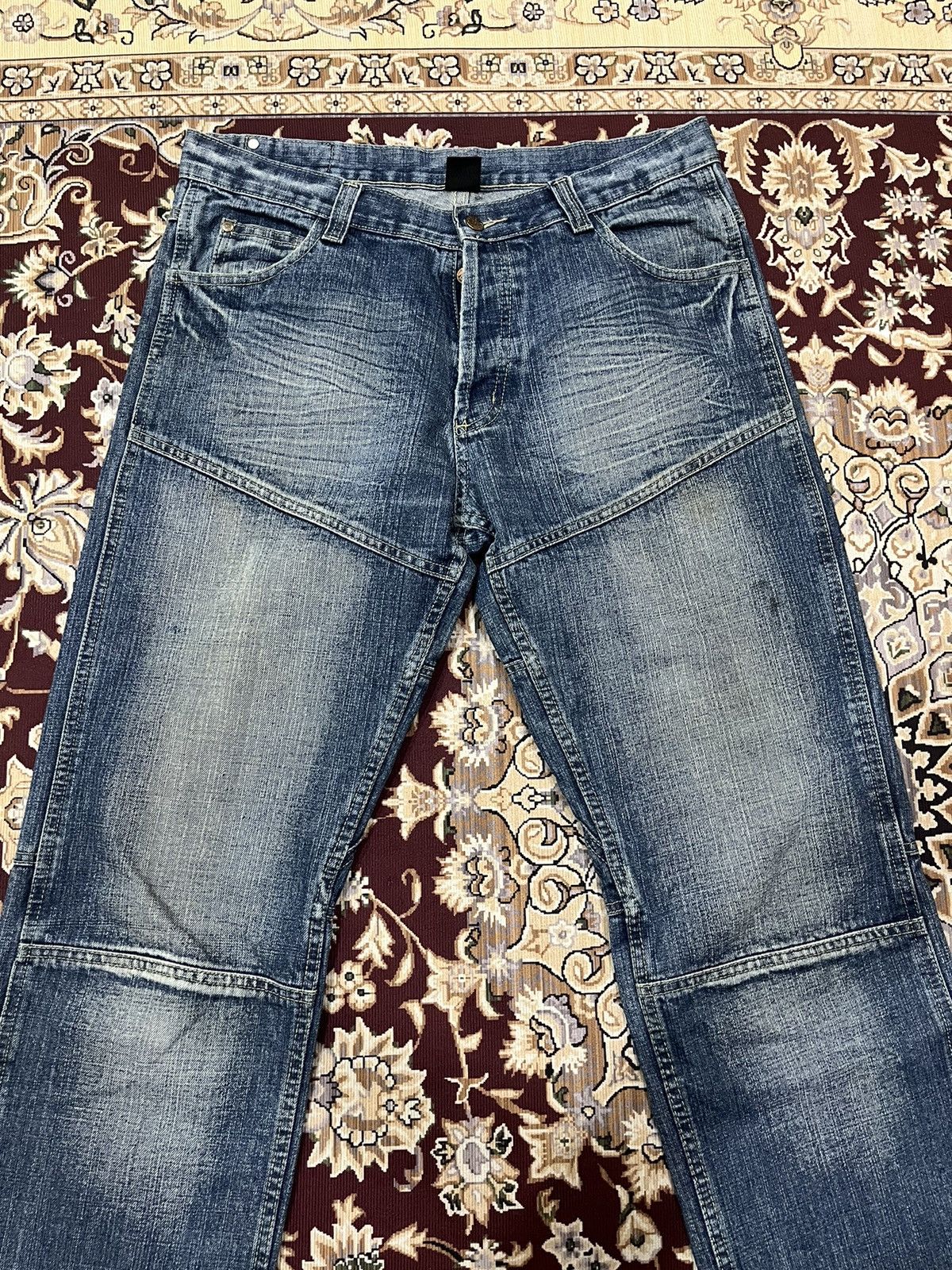 Japanese Brand T Traxx Double Knee Stain Denim Size US 34 / EU 50 - 6 Thumbnail